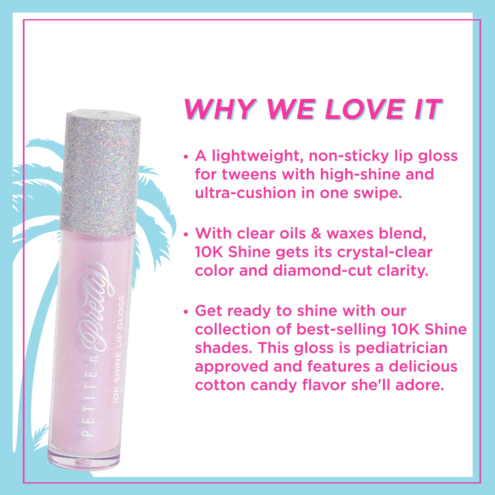 Petite 'N Pretty 10K Shine Lip Gloss For Girls (Shell Shocked) - Makeup For Kids, Tweens, Teens - High Shine, Soft, Hydrating, L
