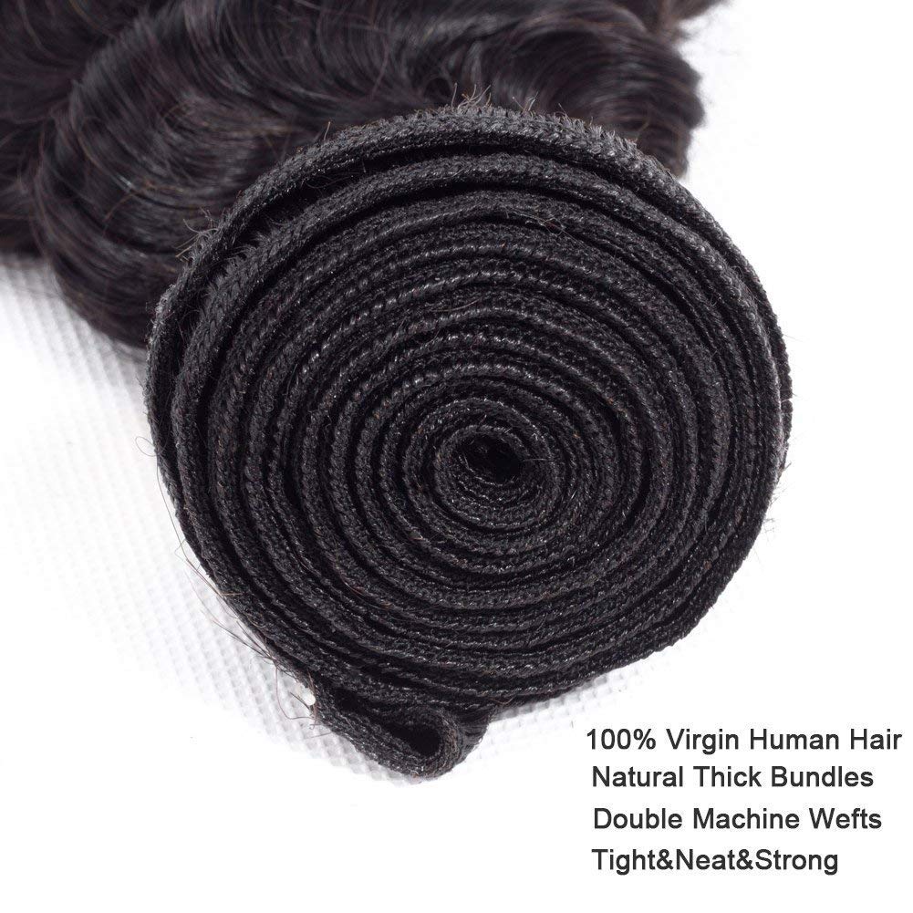 Deep Wave Hair 3 Bundles 9A 100% Unprocessed Virgin Brazilian Remy Human Hair Loose Deep Wave Hair Bundles Human Hair Extensions