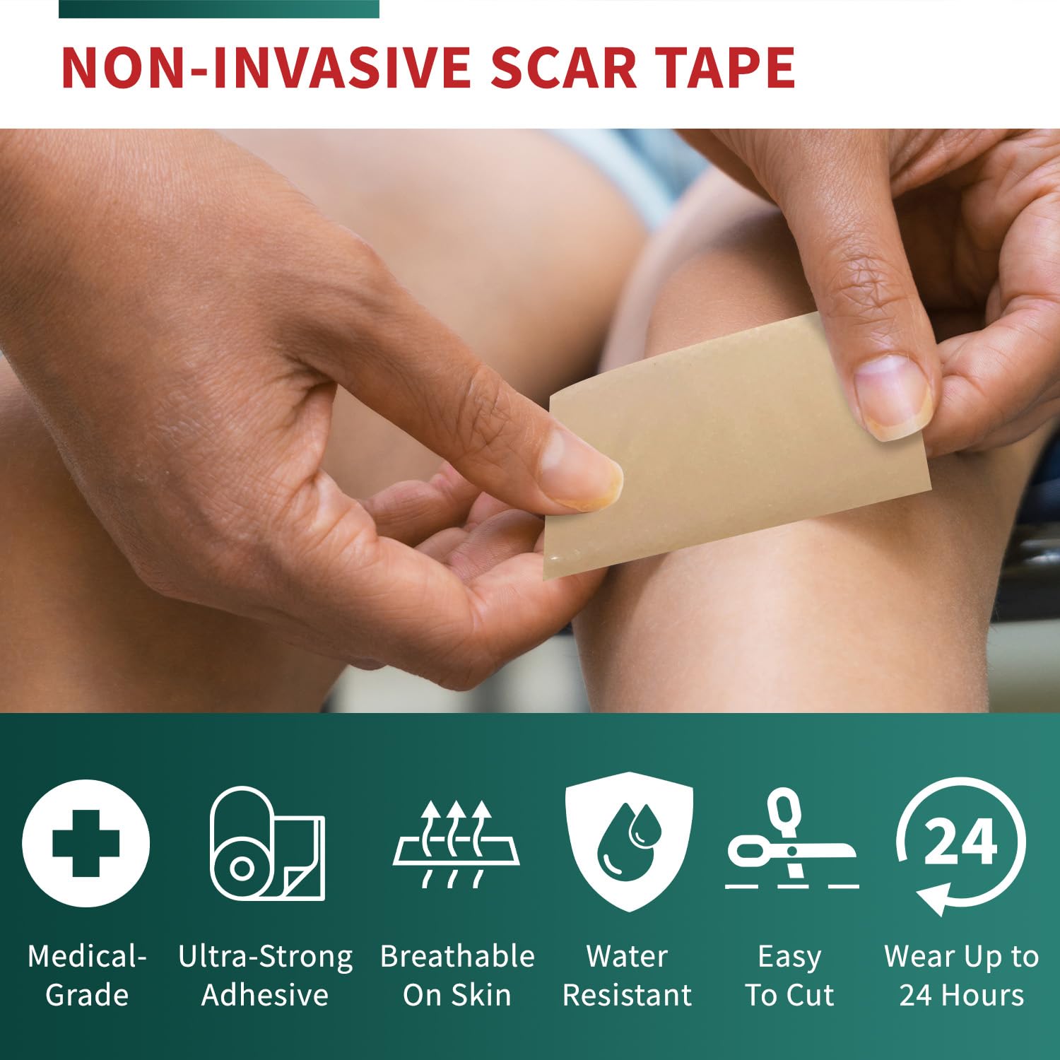 Medical Grade Silicone Scar Tape Advanced Adhesive Formulation (1.6'' X 118'') Scar Removal Away Strips For Surgical Scars, Sili