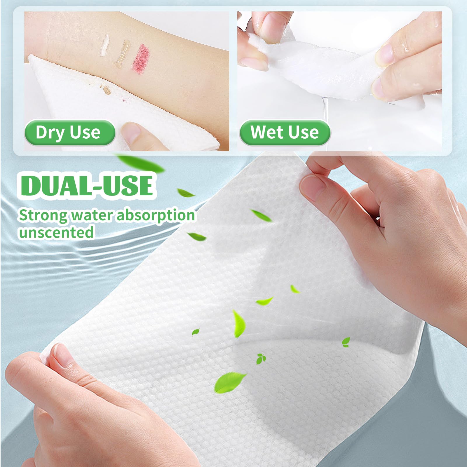Disposable Face Towel, 200 Count Biodegradable Face Towels, For Washing Soft Cotton Dry Wipes Facial Cloths Towelettes For Washi