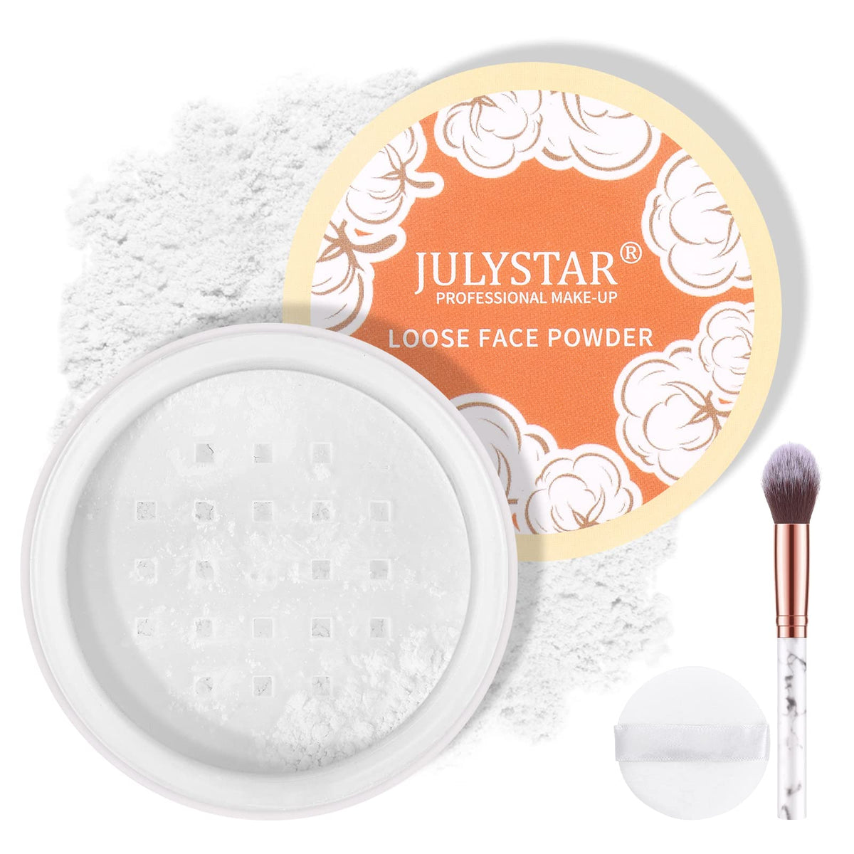 FREEORR Loose Face Powder, Oil Control Minimizes Pores and Fine Lines, Loose Baking Face Setting Powder Makeup, Oil Control Soft