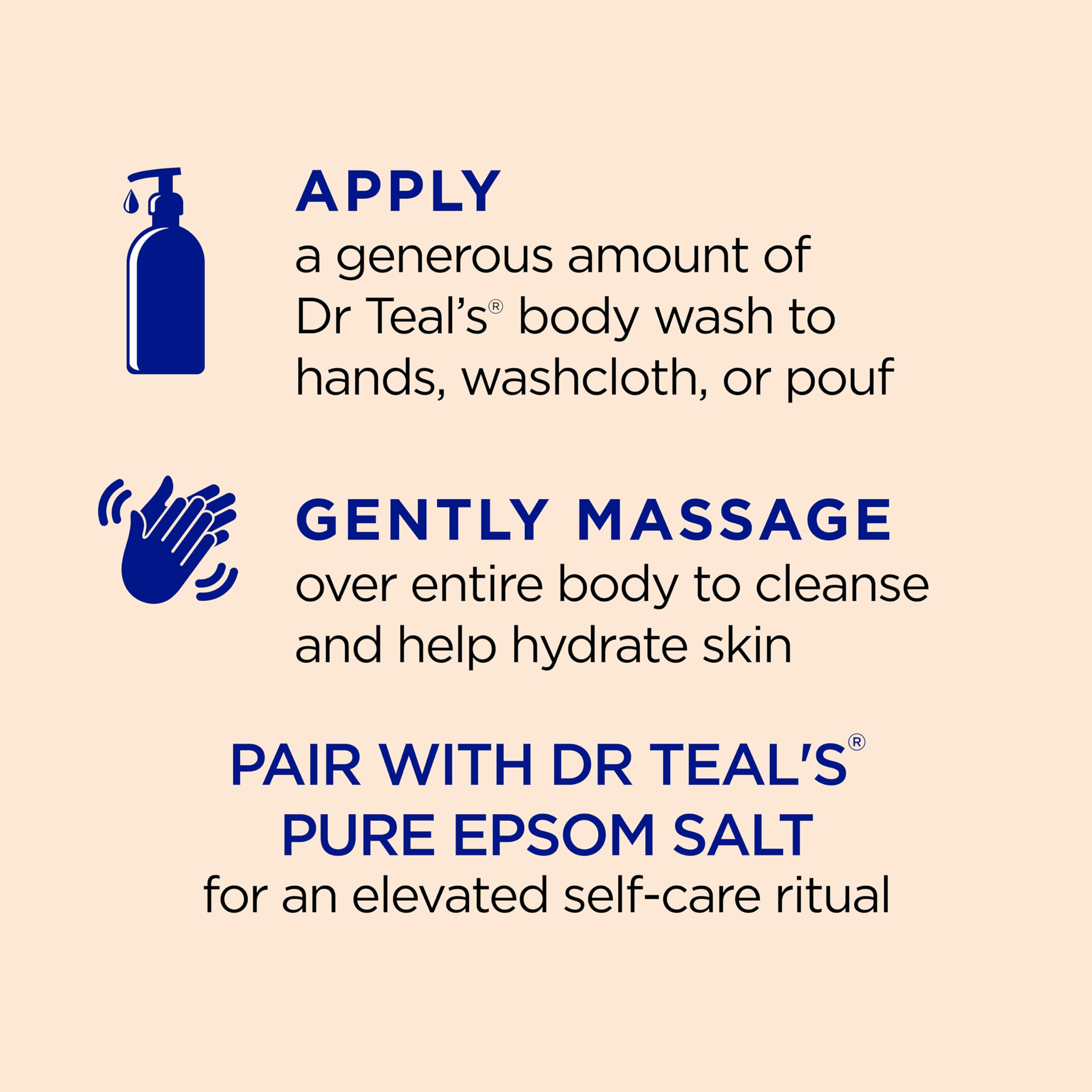 Dr Teal'S Body Wash With Pure Epsom Salt, Glow & Radiance With Vitamin C & Citrus Essential Oils, 24Oz (Pack Of 2) (Packaging Ma