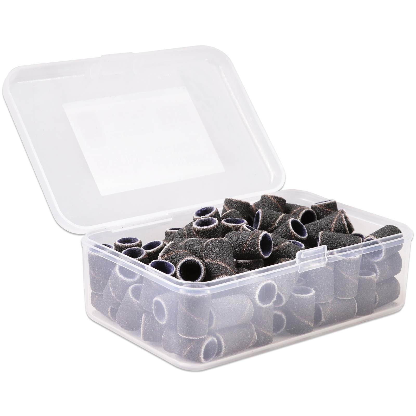 100 Pcs Large Black Nail Drill Bits Sanding Bands for Nail Drill 120 Coarse Grit - Nail File for Acrylic Nail Gel Manicures Pedi