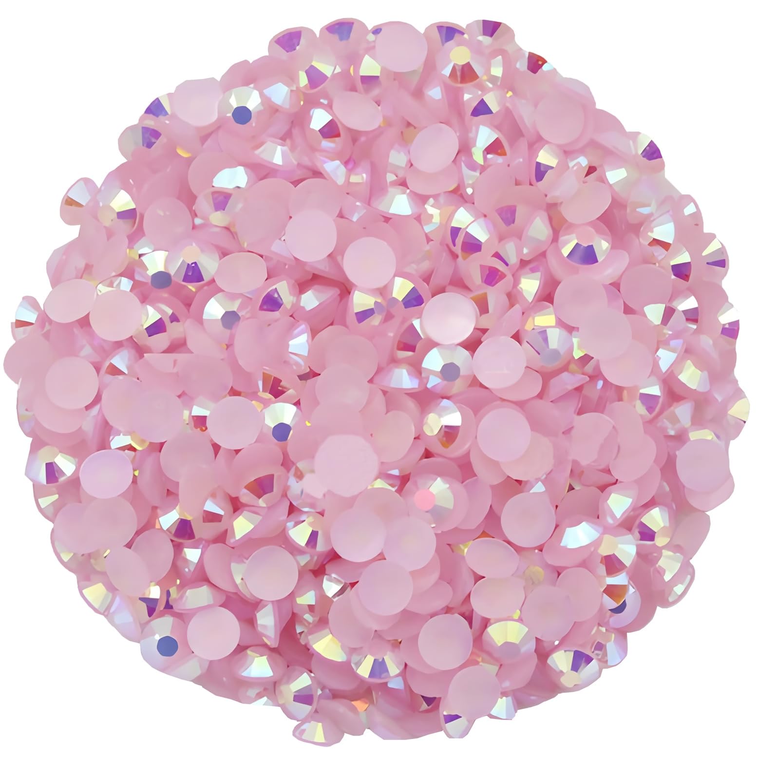 720 Pcs SS30 6mm Flatback Rhinestones for Nails Art Crafts Glitter Round Shine Gems AB Crystals DIY Clothes Shoes (Light Pink AB