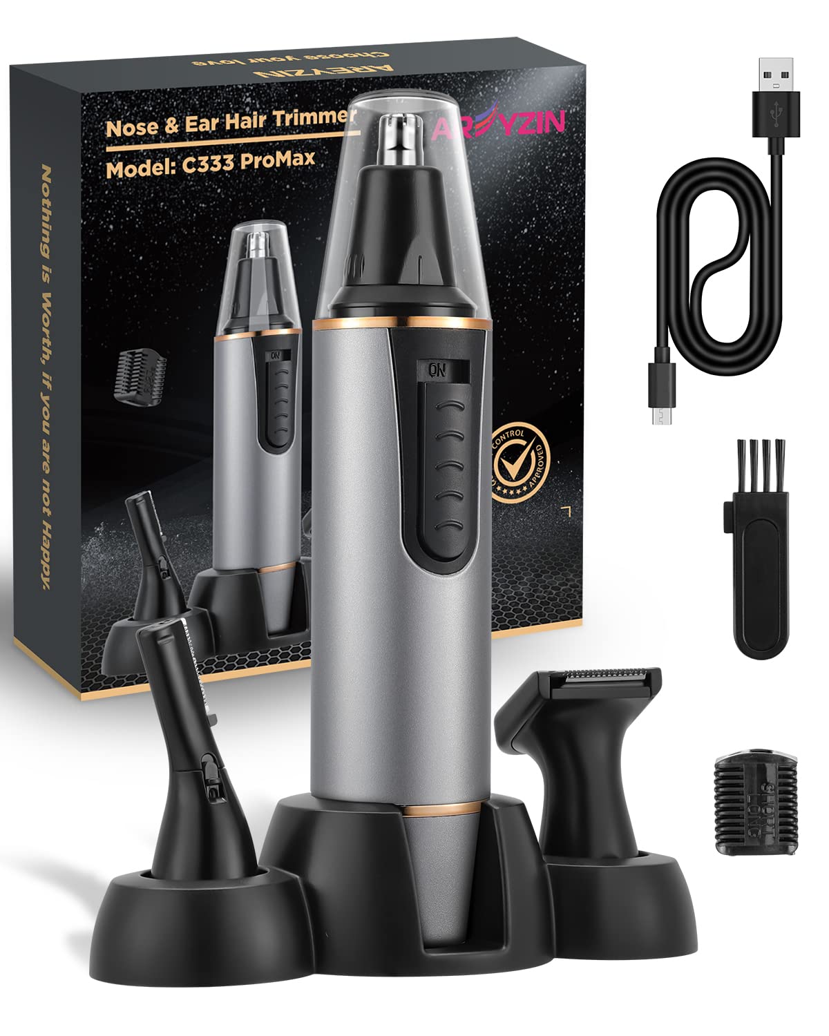 Nose Hair Trimmer For Men 2024 Professional Painless Rechargeable Nose Trimmer For Men And Women, Eyebrow Facial Hair Trimmer, P