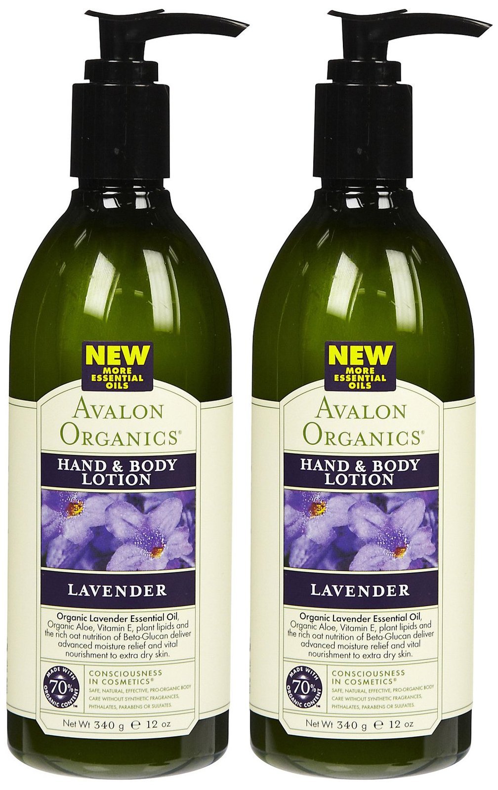 Avalon Organics Lavender Hand and Body Lotion, Travel Size, Pack of 2
