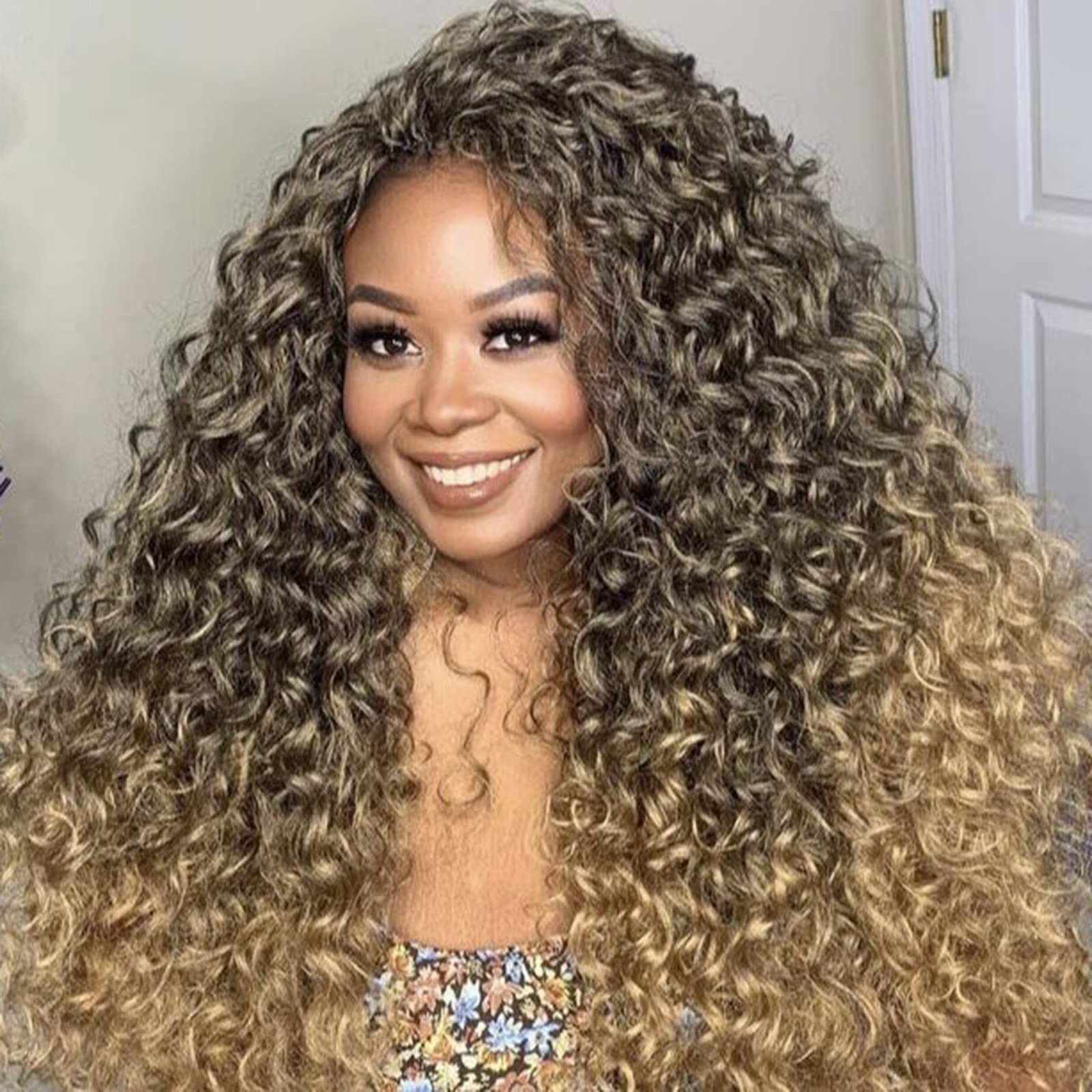 Yxcherishair Gogo Curl Crochet Hair Water Wave Crochet Hair Ombre Blonde Synthetic Bohemian Crochet Braid Deep Wave Braiding Hai