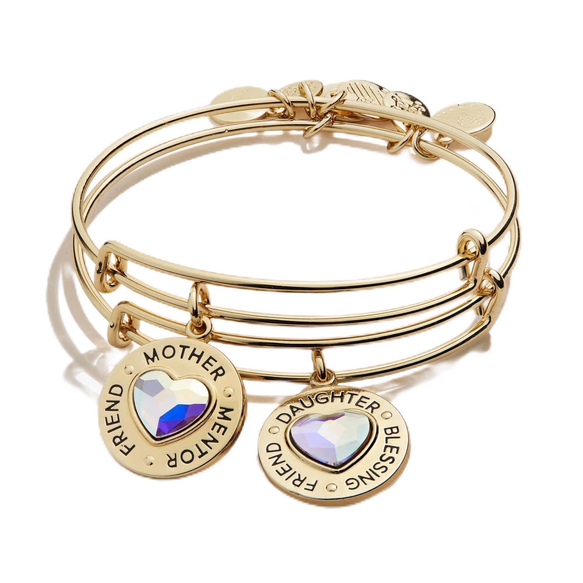 Alex and Ani Mother Daughter Charm Bangles, Set of 2, Gold