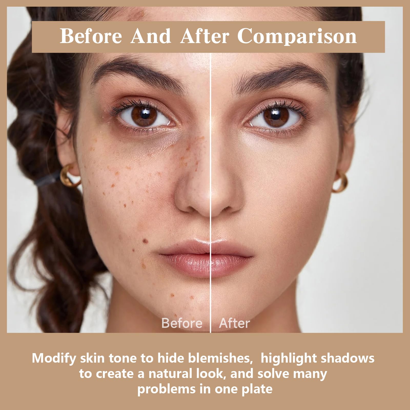 Hosaily 12 Colors Cream Concealer Foundation Palette, Long-Wearing Smudge Proof Blendable Full Coverage Cream Contour Blush High