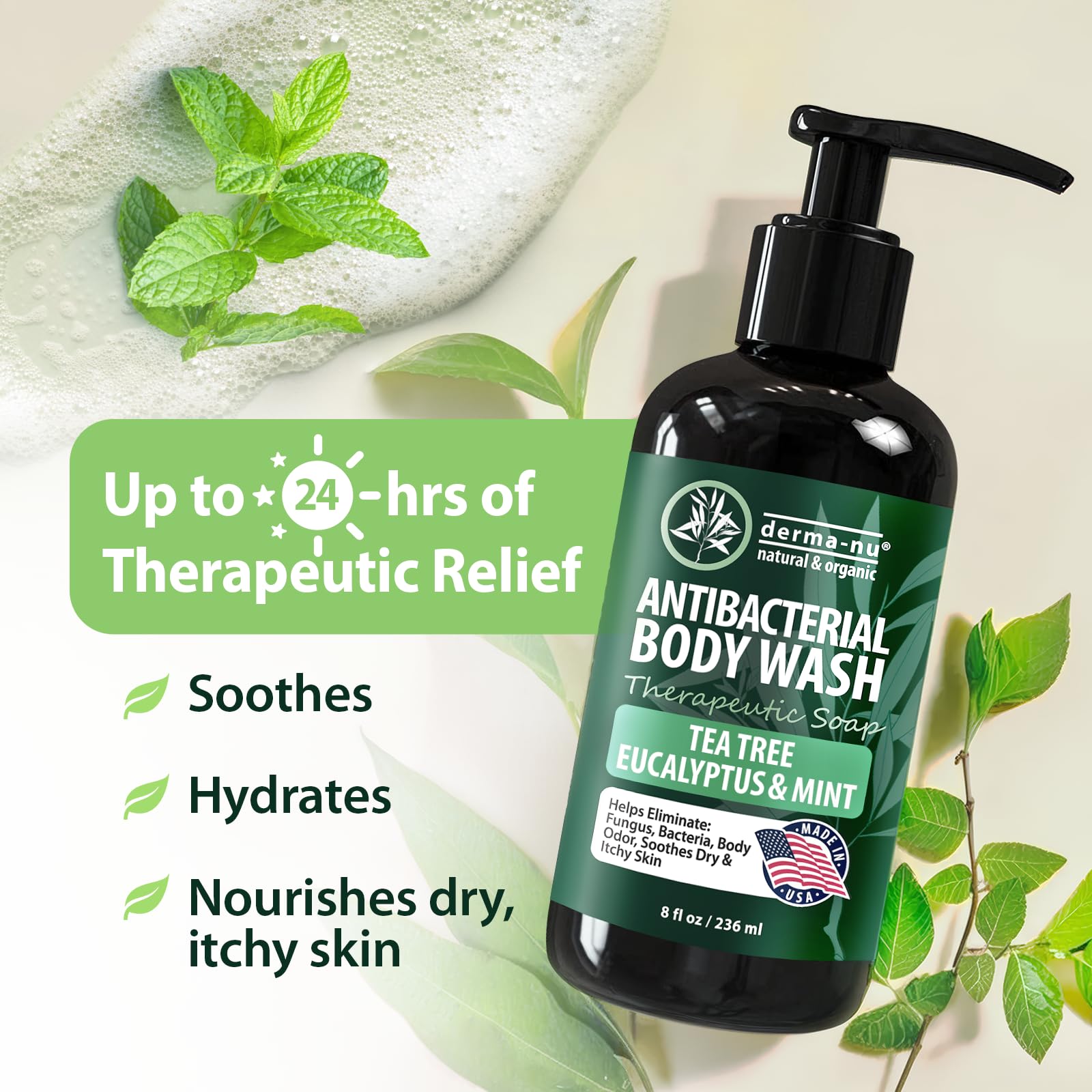 Antibacterial Body Wash - Antibacterial Soap And Tea Tree Body Wash For Jock Itch, Athletes Foot, Eczema And Back Acne - Anti Ba