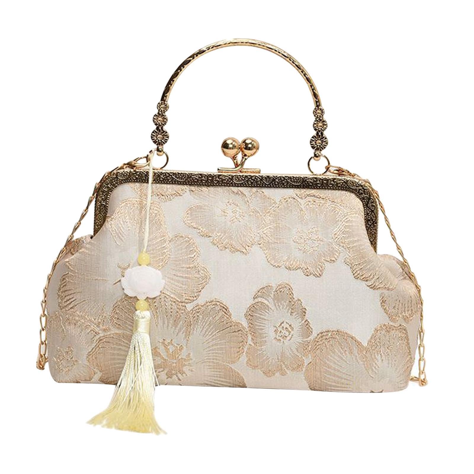 Atorse Retro Style Handbags For Women Change Purse Wallet Kiss Lock Crossbody Purse