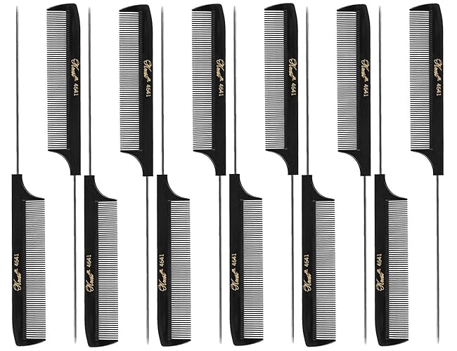 Krest 8 1/2'' Weaving Foiling Fine Rattail Comb (12 Pack) 12 X Sb-K4641-Blk