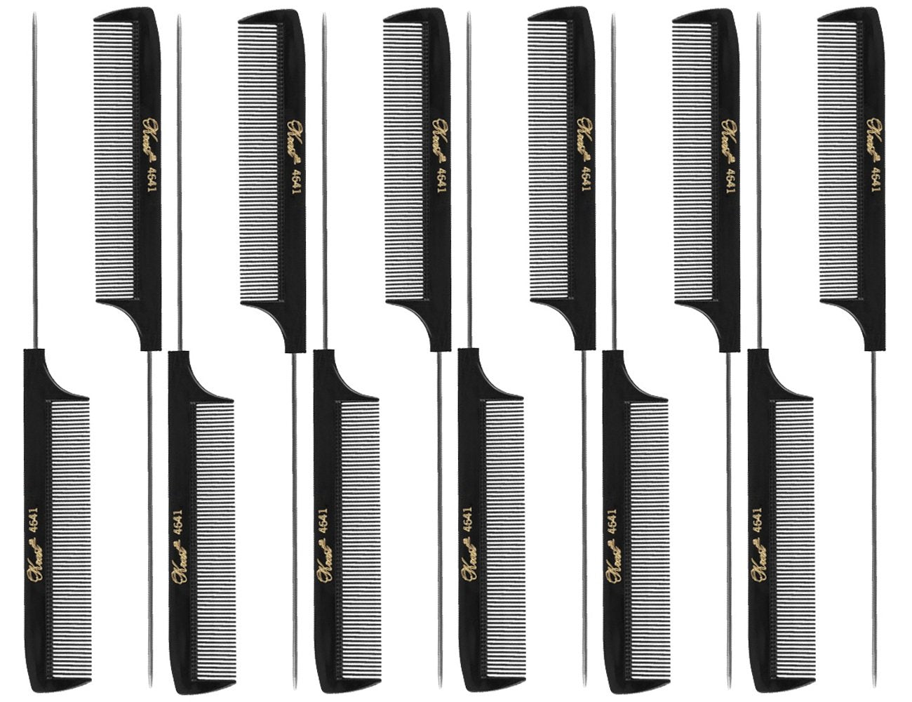 Krest 8 1/2'' Weaving Foiling Fine Rattail Comb (12 Pack) 12 x SB-K4641-BLK