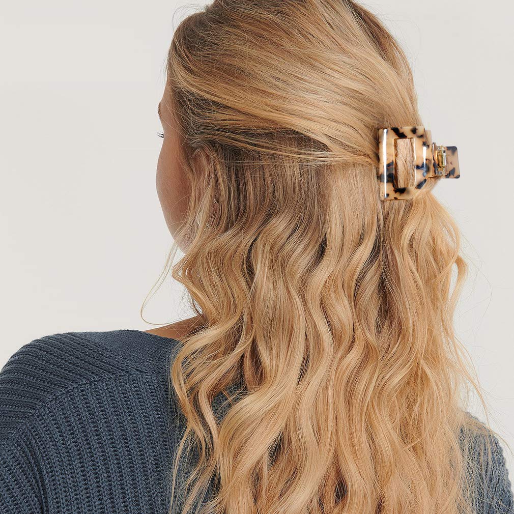 Tortoise Shell Ponytail Cuffs Elastic Hair Band Hair Tie Leopard French Design Hair Band Headwear for Women Girls,Pack of 3