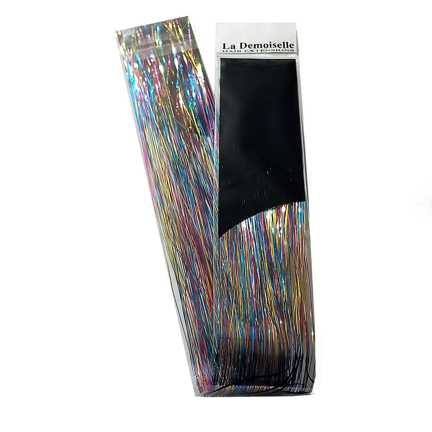 20 Hair Tinsel 100 Strands - Shiny Rainbow