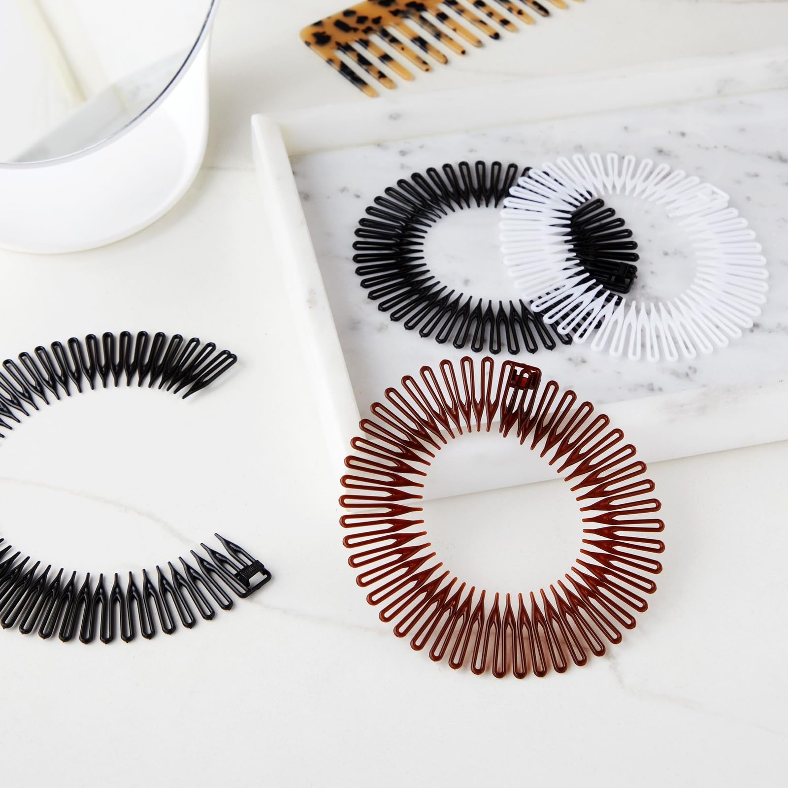 Glamlily 12 Pack 90S Zig Zag Style Circle Headbands With Teeth For Women'S Hair Accessories (3 Assorted Colors)