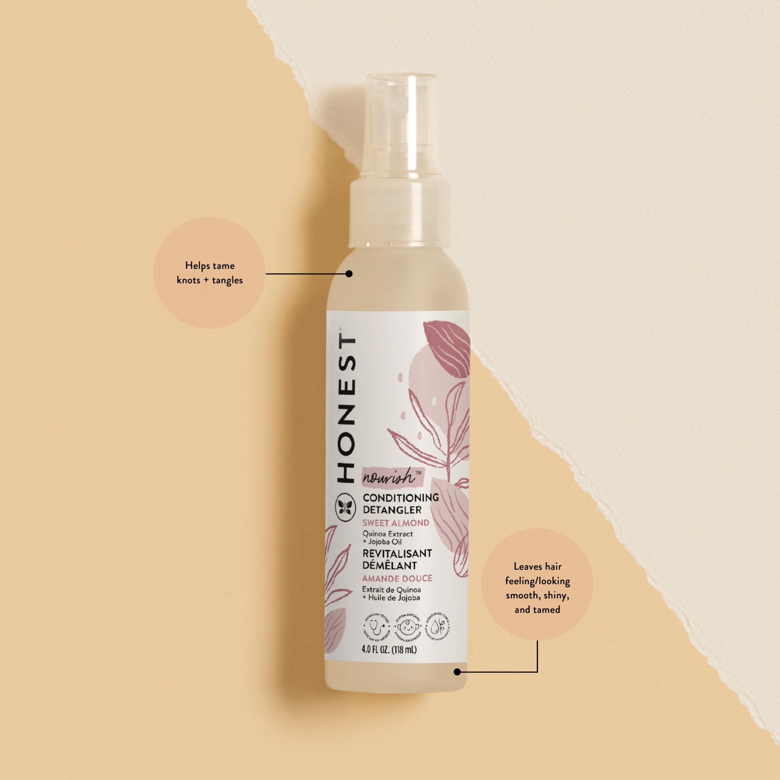 The Honest Company Conditioning Hair Detangler 3-Pack | Leave-In Conditioner + Fortifying Spray | Tear-Free, Cruelty-Free, Hypoa