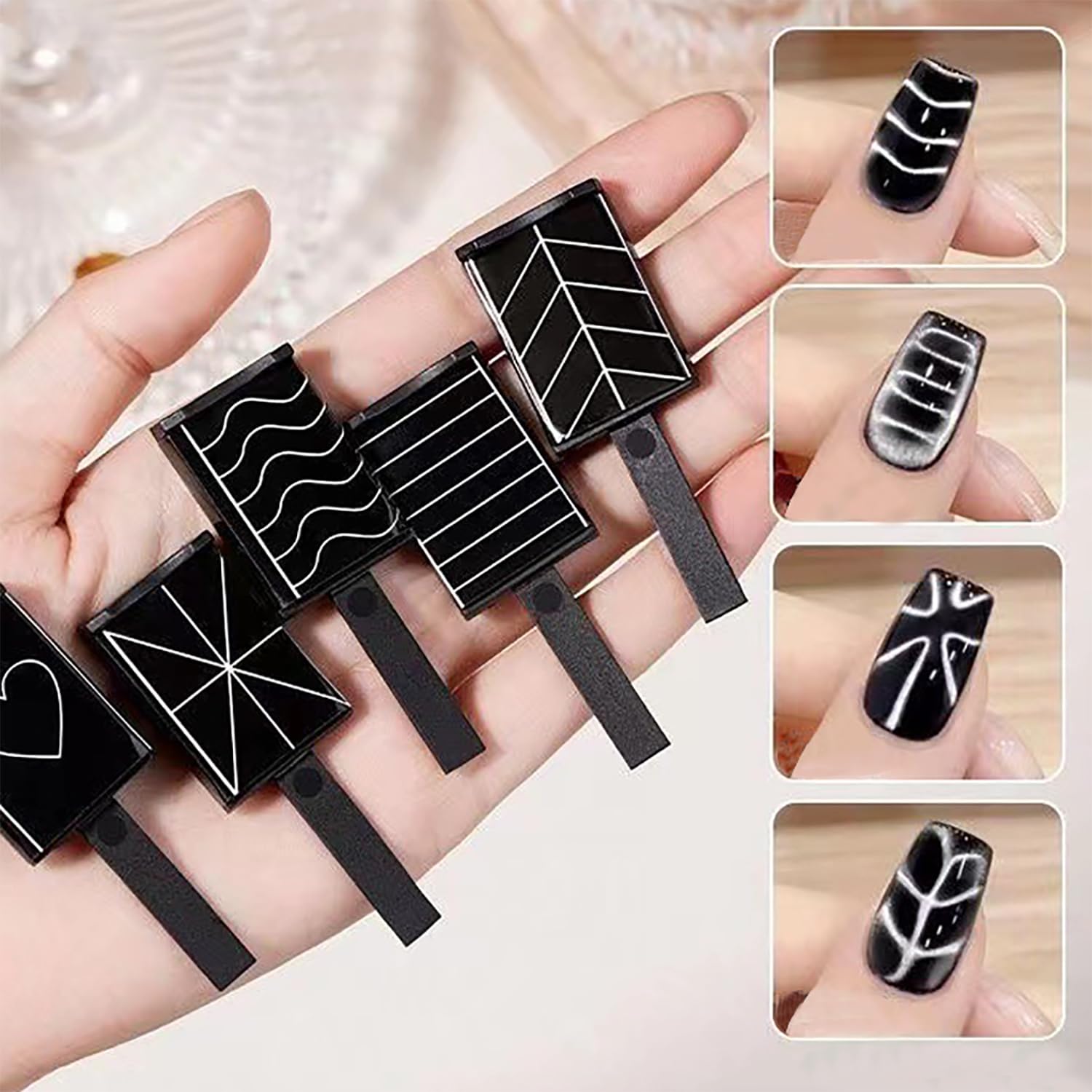 Wokoto 16Pcs Cat Eye Nail Magnets Pens For Cat Eye Nail Art Tools Gradient Design Cat Eye Magnet For Nails Cat Eye Magnet Sticks