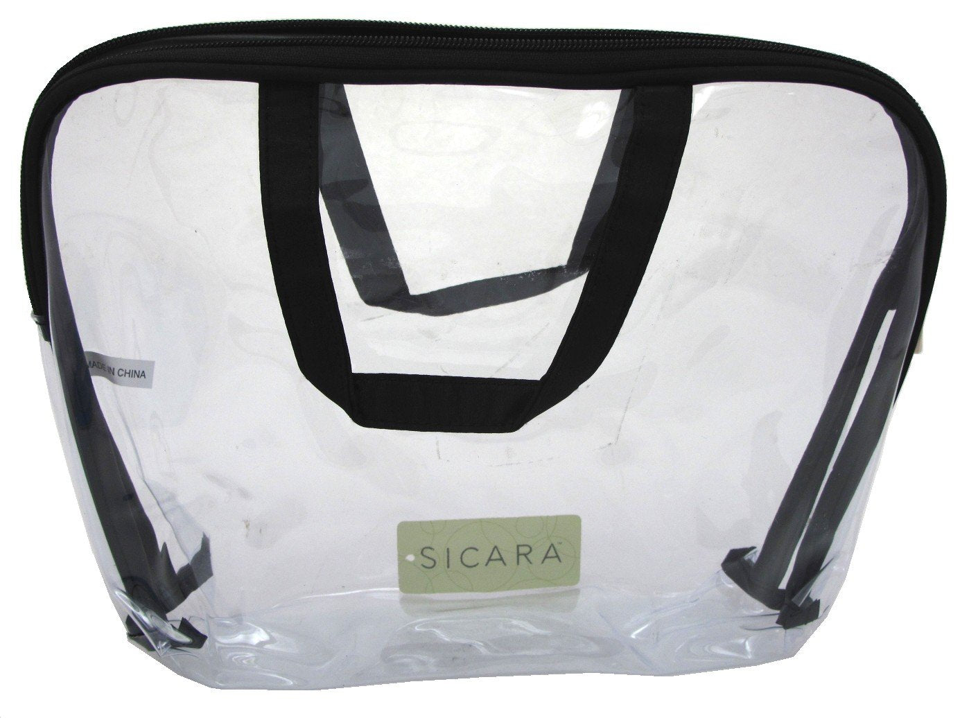 Sicara Clear Cosmetic Bag Large Carryall Handle (9X12X2) (2 Pack)