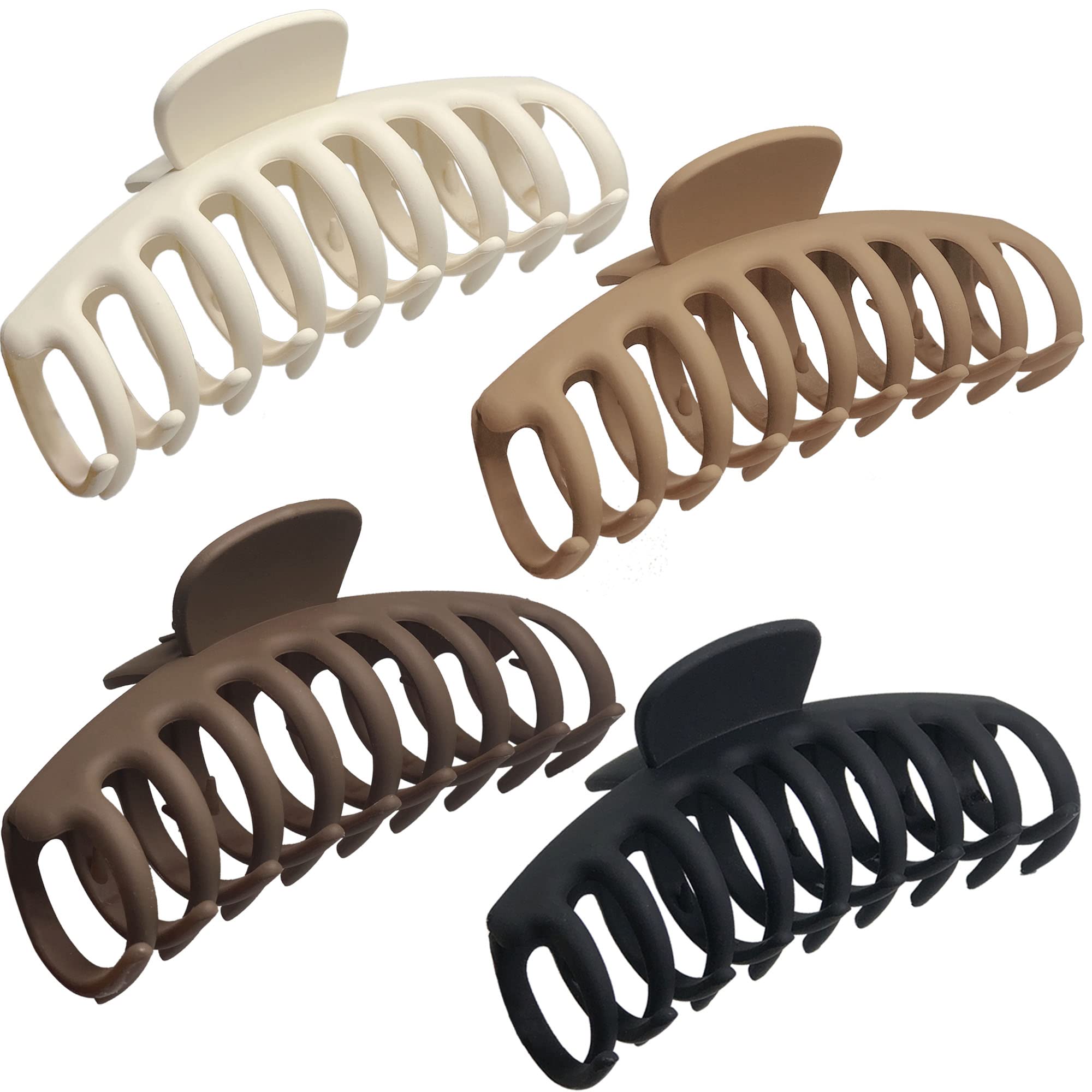 OWIIZI Large Claw Clips for Thick Hair, 4.3'' Matte Big Hair Claw Clips Non-Slip Claw Hair Clips Strong Hold Barrette Jumbo Hair