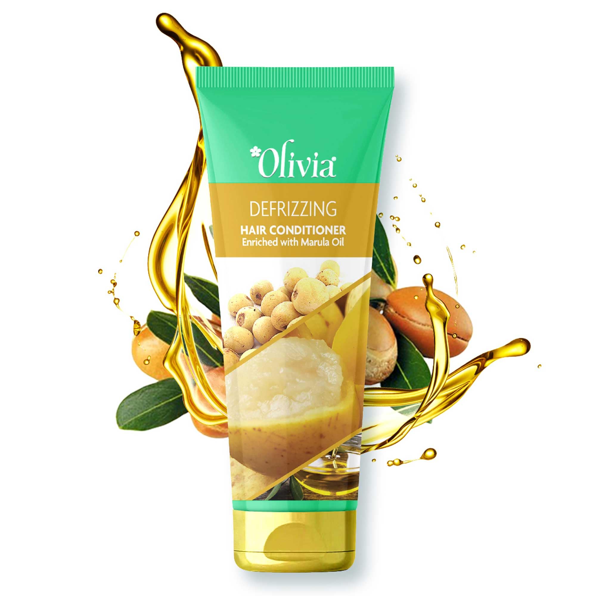 Olivia Defrizzing Hair Conditioner With Marula Oil | Reduces Frizz, Repairs Damage & Adds Shine | Deeply Moisturises & Nourishes