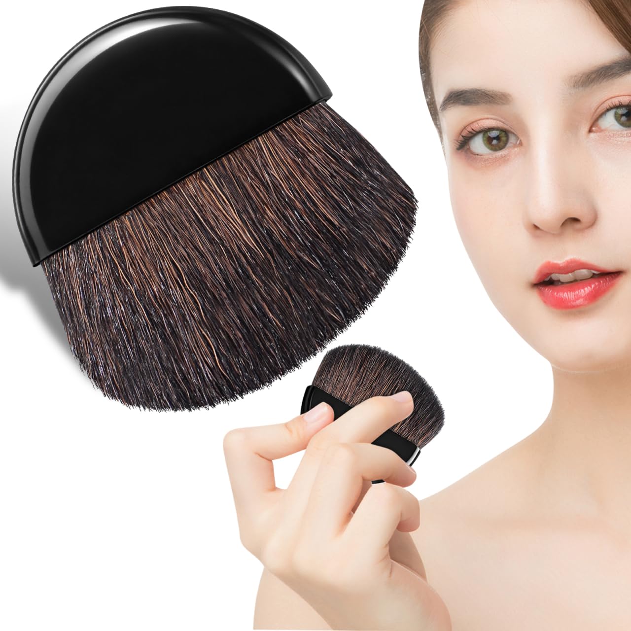 NOLITOY Blush Brush Small Portable Makeup Brush for Women Soft Flat for Concealer Contouring and Blush Application Travel size f
