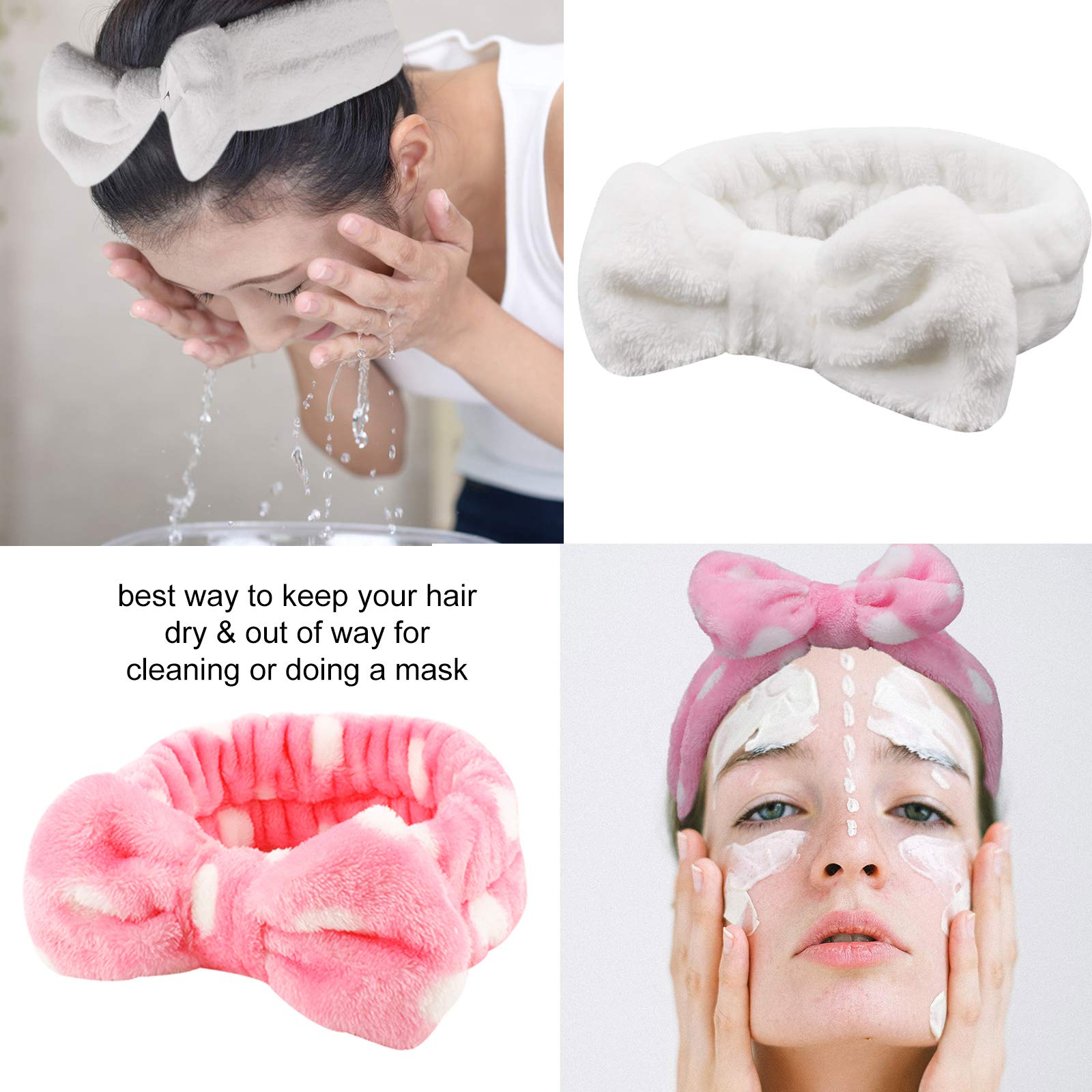Whavel 6 Pack Spa Headband Makeup Headband Face Wash Headbands Make Up Hair Band Skincare Headbands Shower Head Wraps For Washin