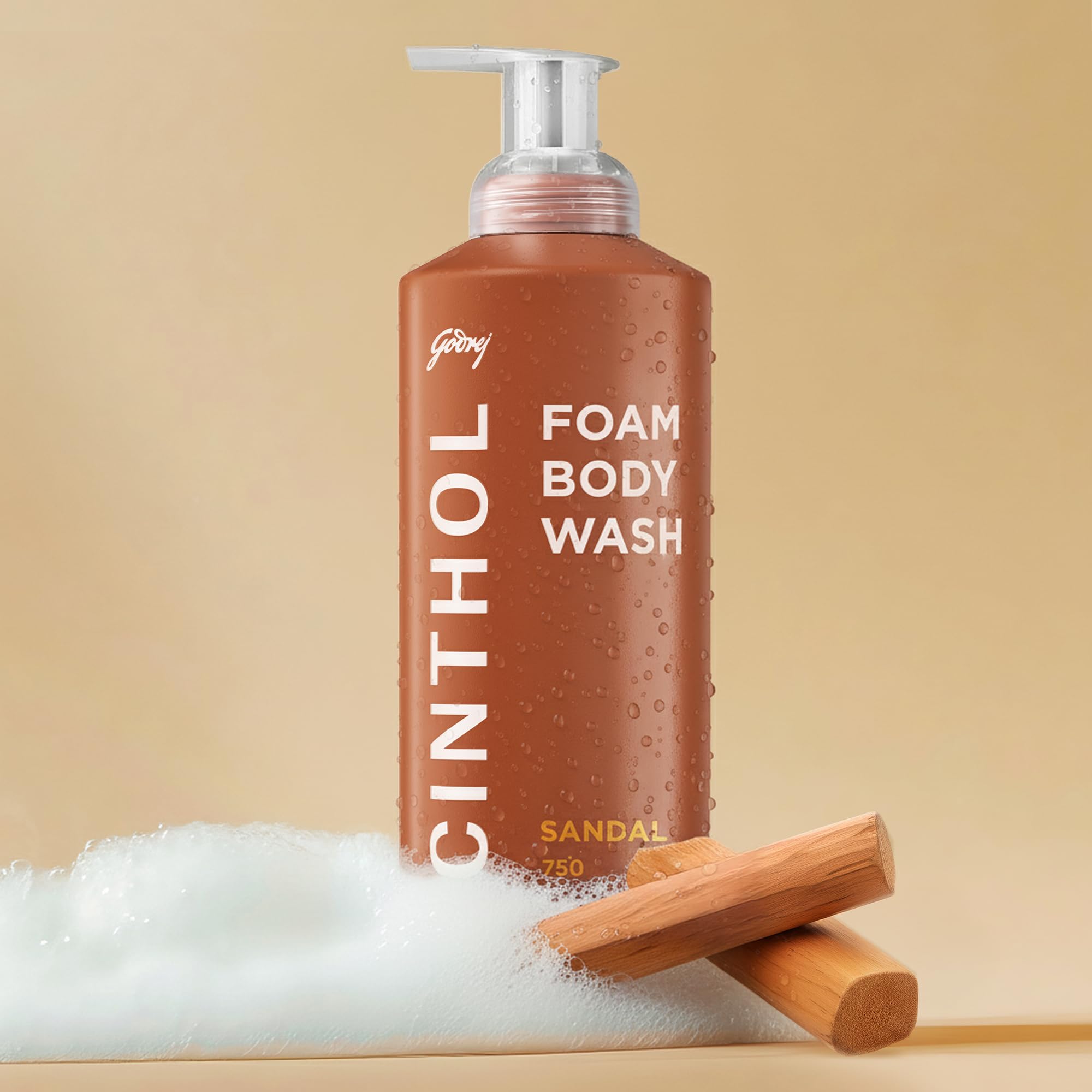 Cinthol Sandal Foam Body Wash (750Ml) | Unique Foam Formula For Moisturized & Irresistibly Soft Skin | Suitable For All Skin Typ