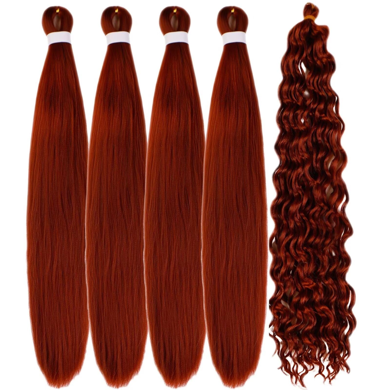 Gozill Ginger Braiding Hair Pre stretched 350 Boho Braids Kanekalon Prestretched Braiding Hair for Bohemian Hair Ez Braid Micro 