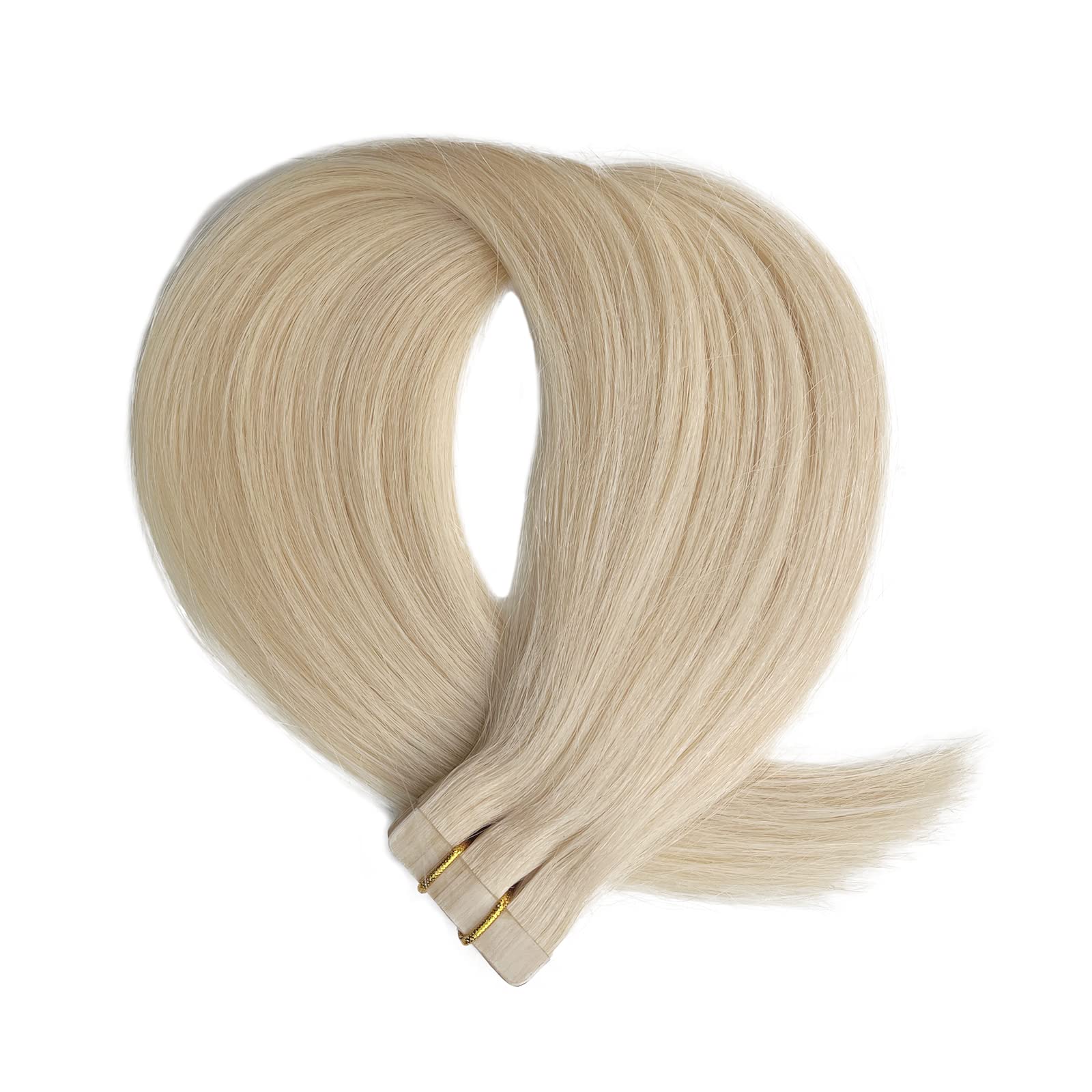 20Pcs 70G Tape In Human Hair Extensions Platinum Blonde Silky Straight Real Hair Extensions Platinum Blonde Tape In Skin Weft 24