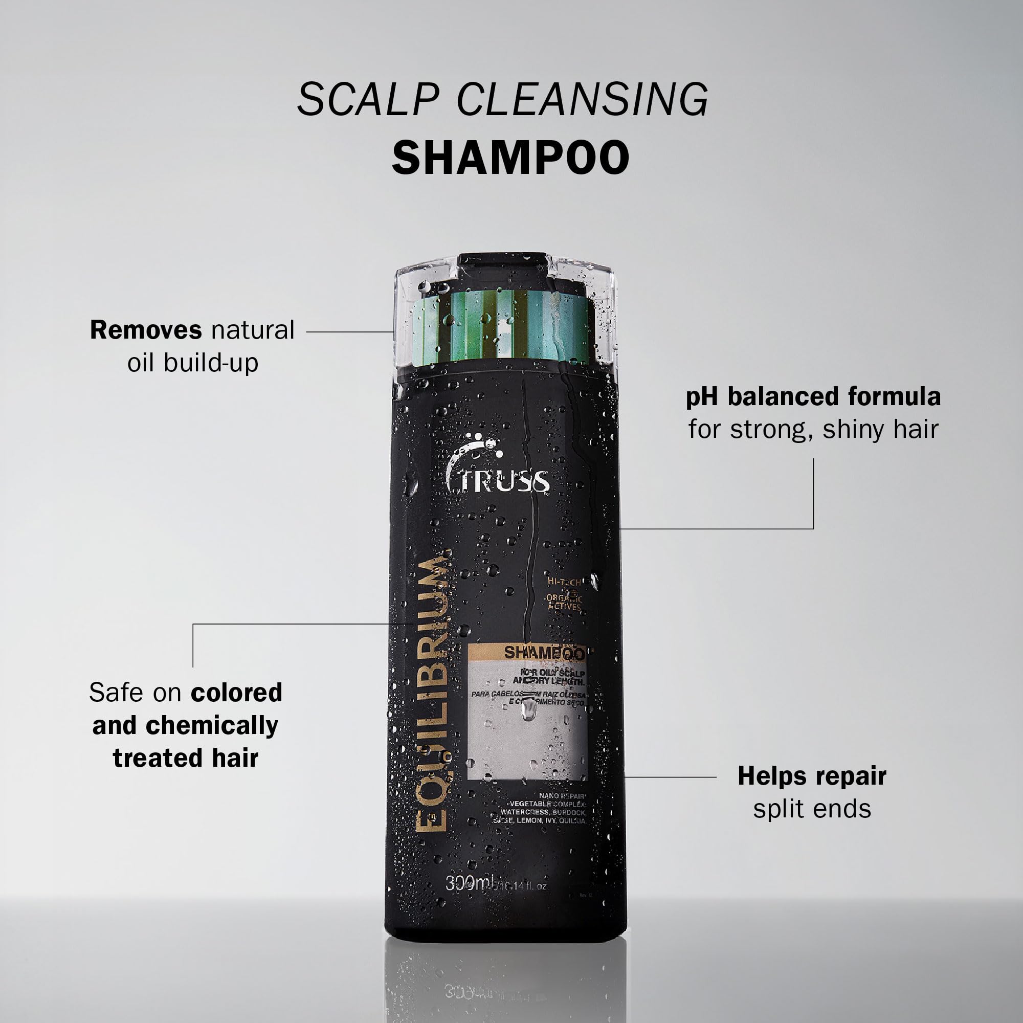TRUSS Equilibrium Scalp Shampoo - Confident Split End Repair In a Hydrating Shampoo for Color Treated Hair - Cleansing Scalp Car