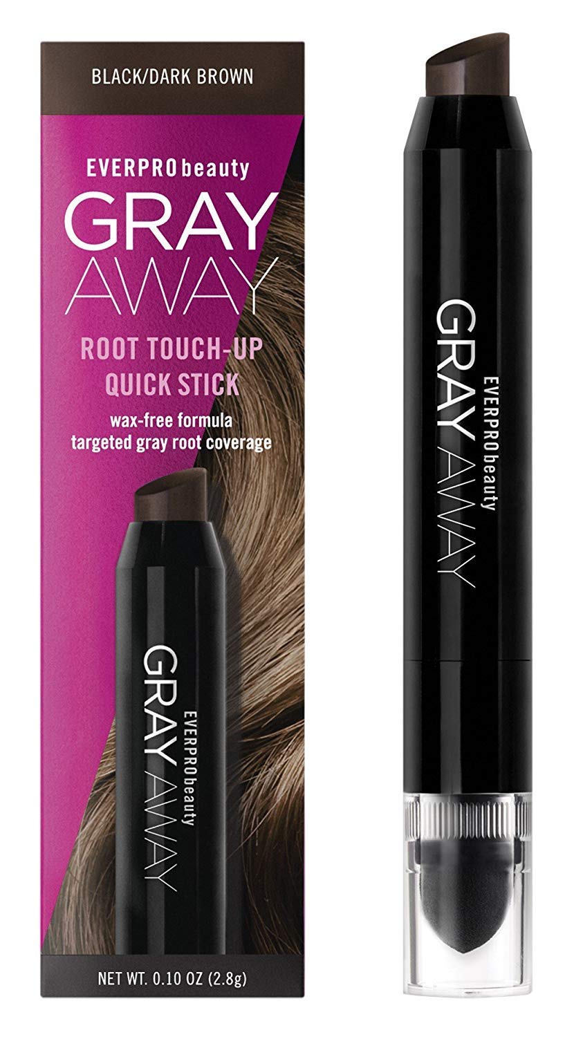 Everpro Gray Away Root Touchup Quick Stick Black/Dark Brown 0.10 Ounce (3ml) (2 Pack)