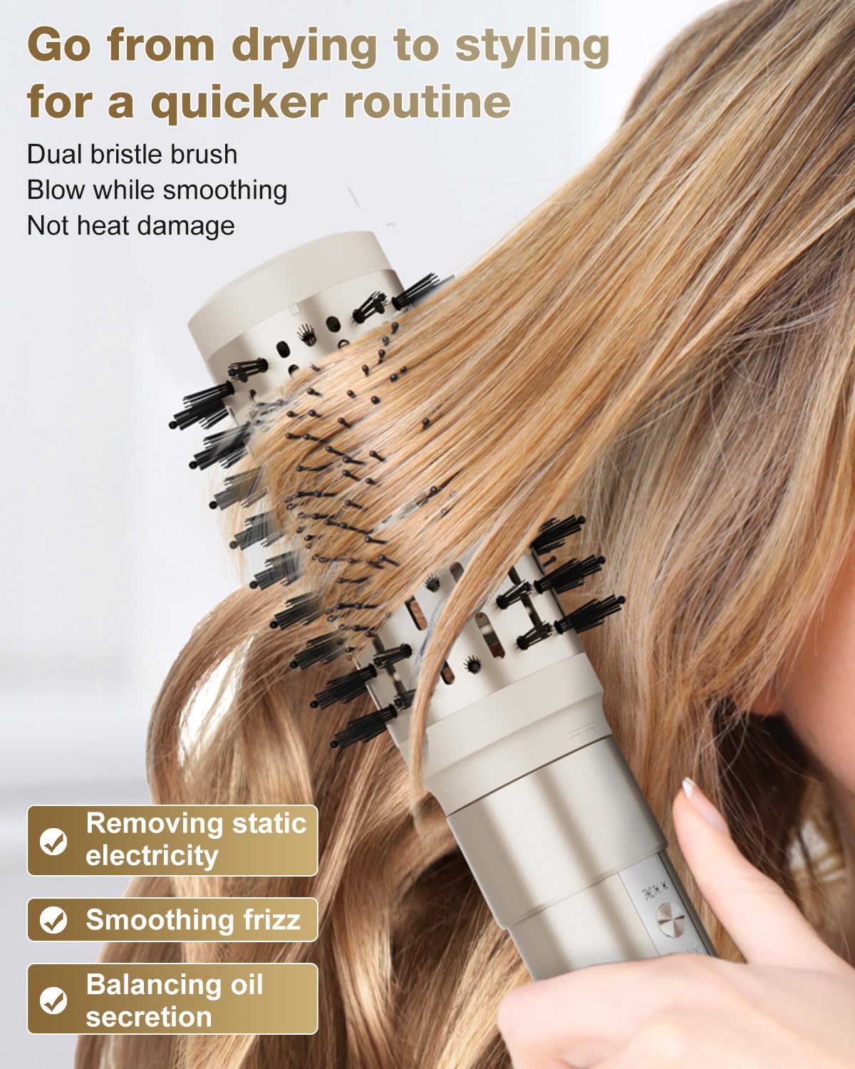 7MAGIC Hair Dryer Brush & 6 in 1 Hair Styler,110,000 RPM High-Speed Negative Ionic Hair Dryer Fast Drying, Multi Hair Styler, Pr