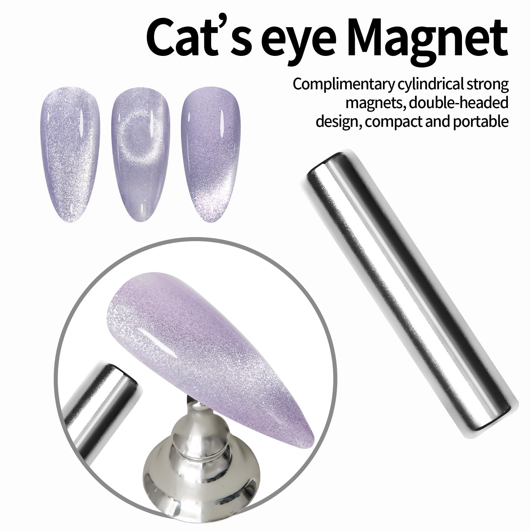 Maychao 15Ml Cat Eye Gel Nail Polish 1Pc Violet Gel Polish With Magnet Soak Off Holographic Magnetic Nail Polish For Nail Art Ma