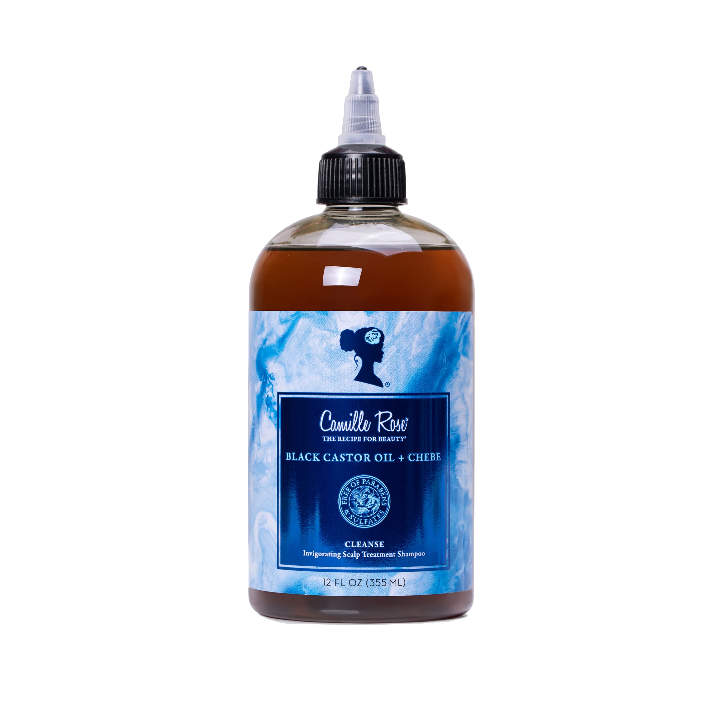 Camille Rose Black Castor Oil & Chebe Hair Cleanse, Invigorating Scalp Treatment Shampoo To Strengthen, Shine, And Moisturize, F