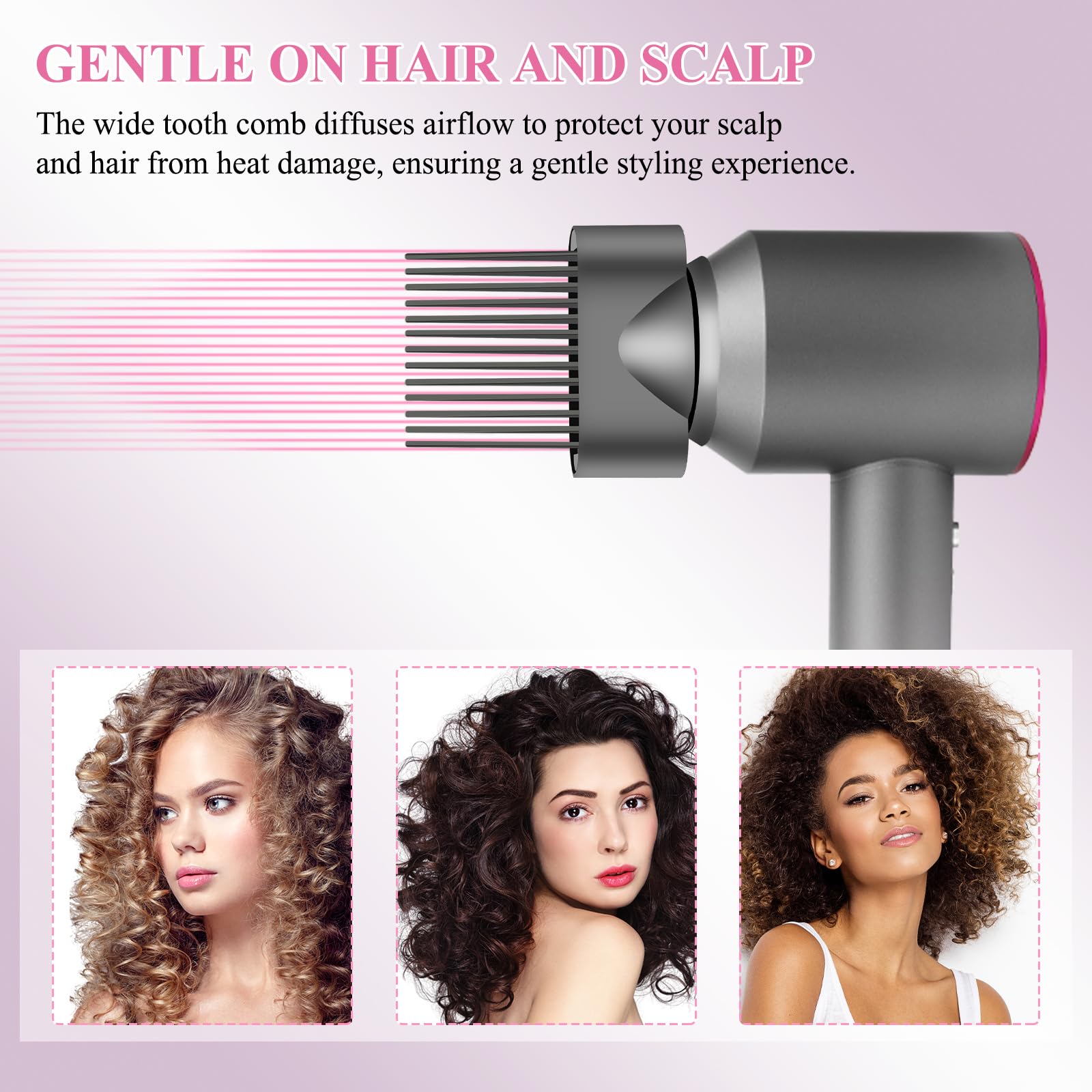 Puregust Wide Tooth Comb Attachment For Dyson Supersonic Hair Dryer