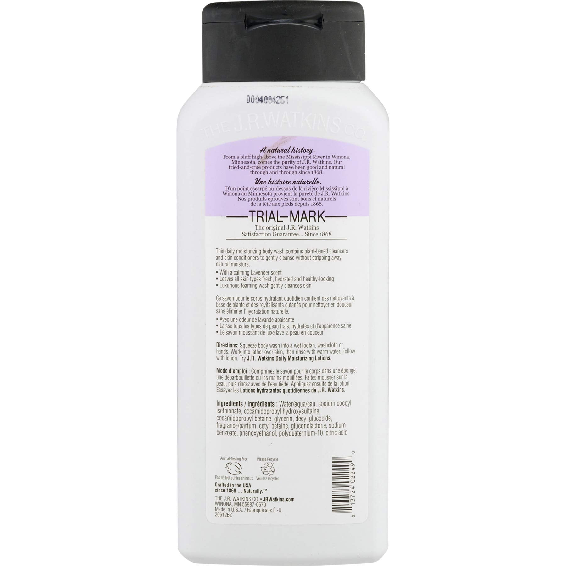 J R Watkins Body Wash, Lavender, 18 Fl Oz (532 Ml)