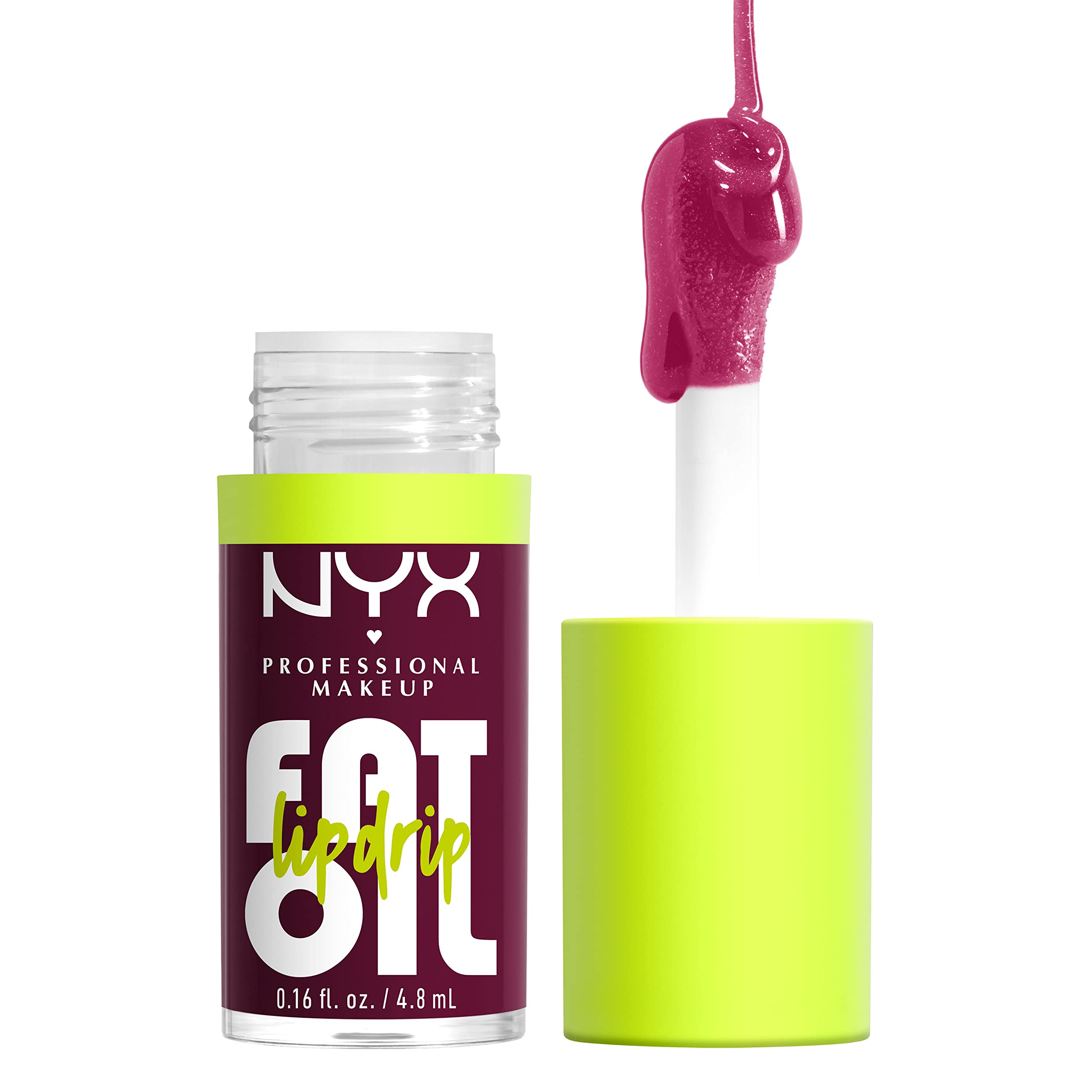 NYX PROFESSIONAL MAKEUP Fat Oil Lip Drip, Moisturizing, Shiny and Vegan Tinted Lip gloss - Thats chic (Deep Berry)