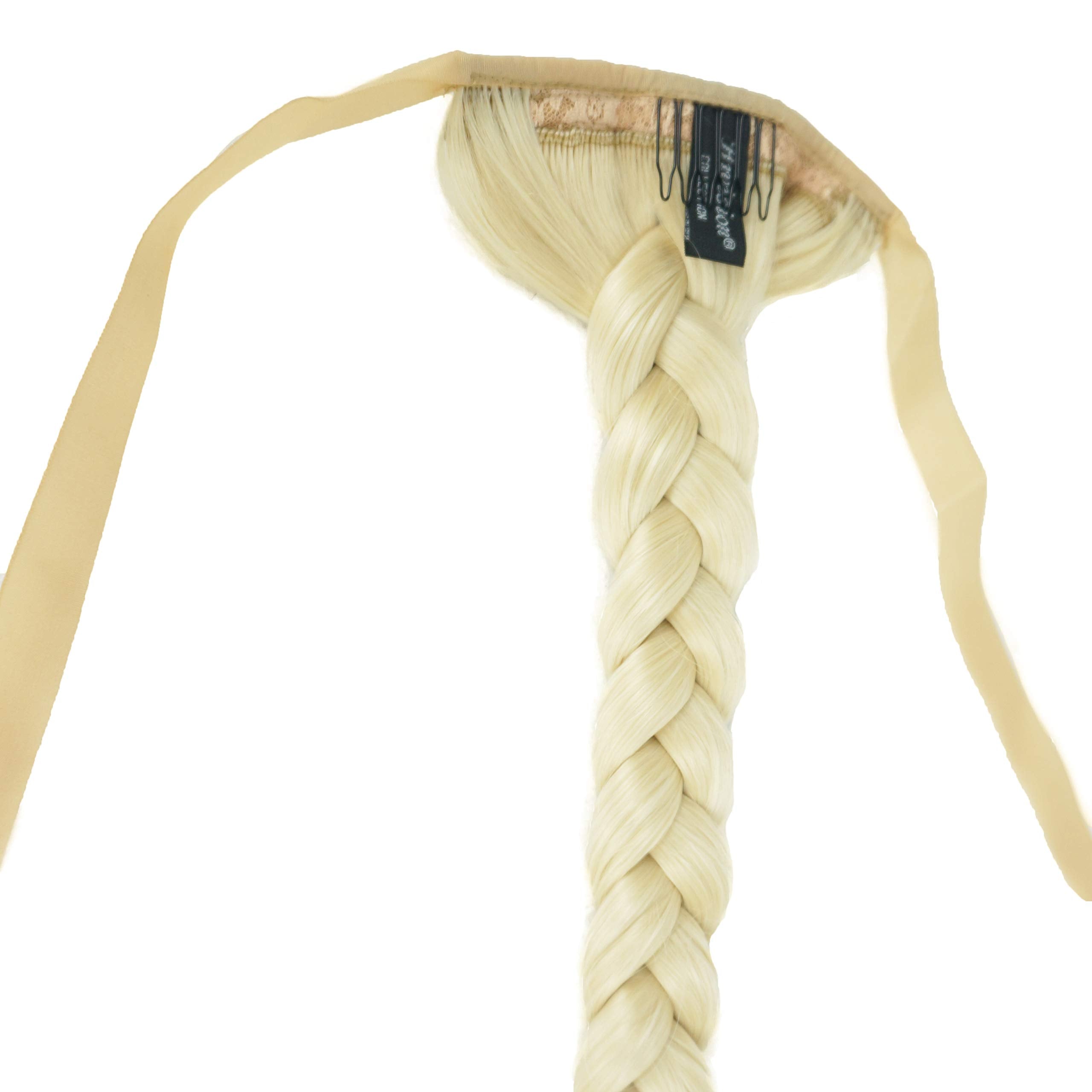Lydell 24'' Long Fishtail Braid Wrap Around Ponytail Extension Synthetic Hairpiece #613 Blonde