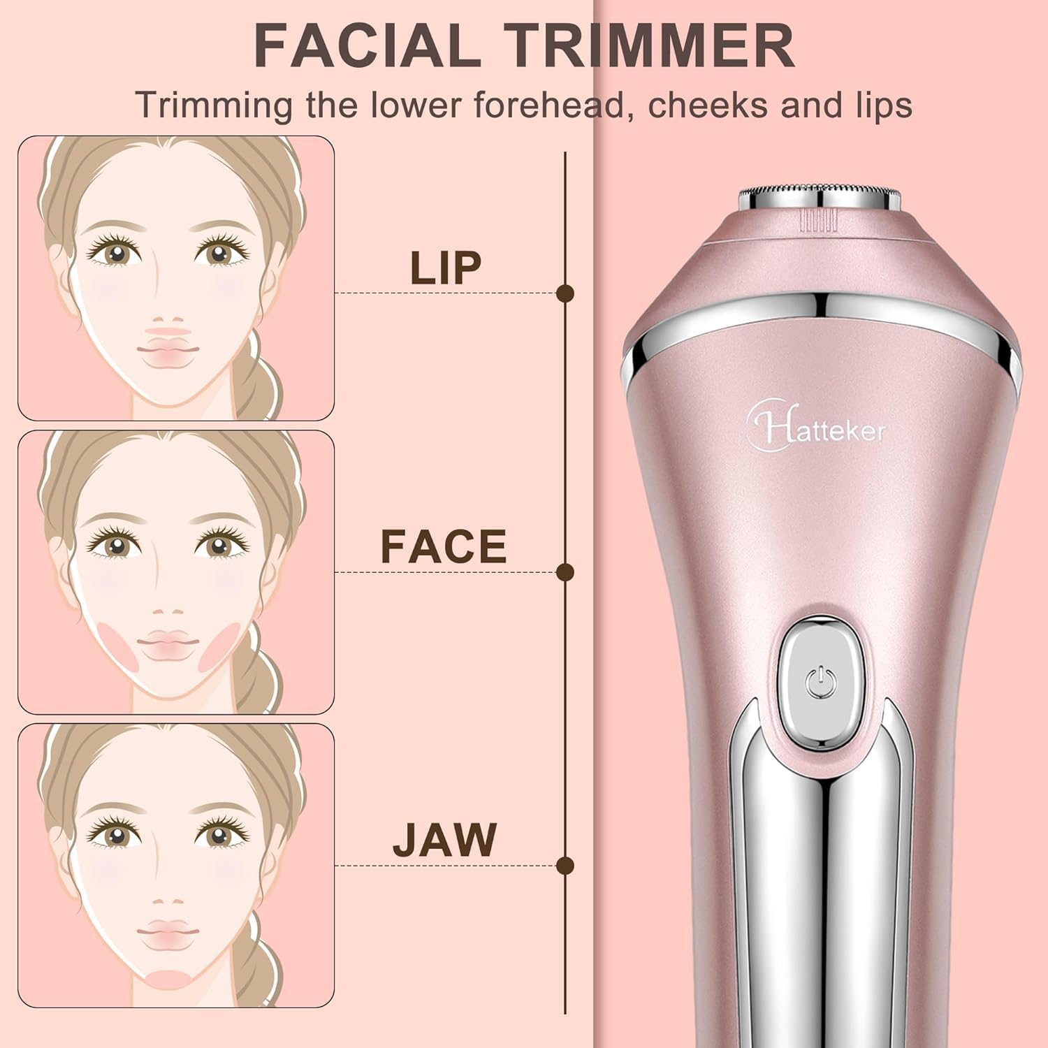 Hatteker Electric Shaver For Women Lady Epilator Electric Razors Kit Hair Remover For Face Chin Arm Leg Armpit Bikini Trimmer Pa