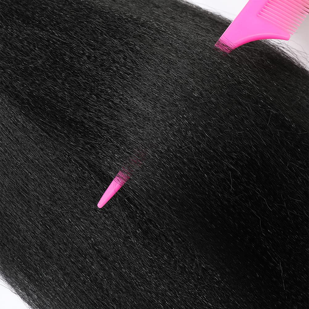 Pre Stretched Braiding Hair Natural Black - 20''8 Packs Braid Crochet Hair Hot Water Setting Professional Soft Yaki Texture (20I