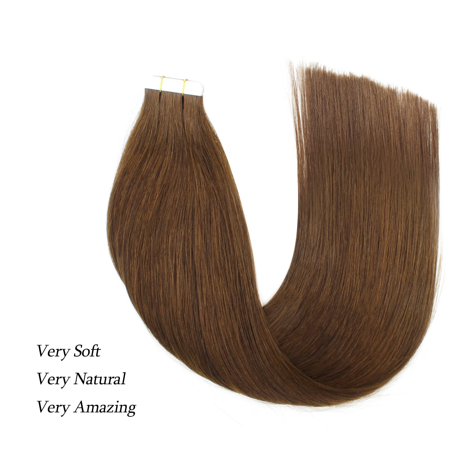 Abh Amazingbeauty Hair Tape In Hair Extensions Real Human Hair Semi-Permanent 50G 20Pcs Tape In Attached Skin Weft Invisible Sea
