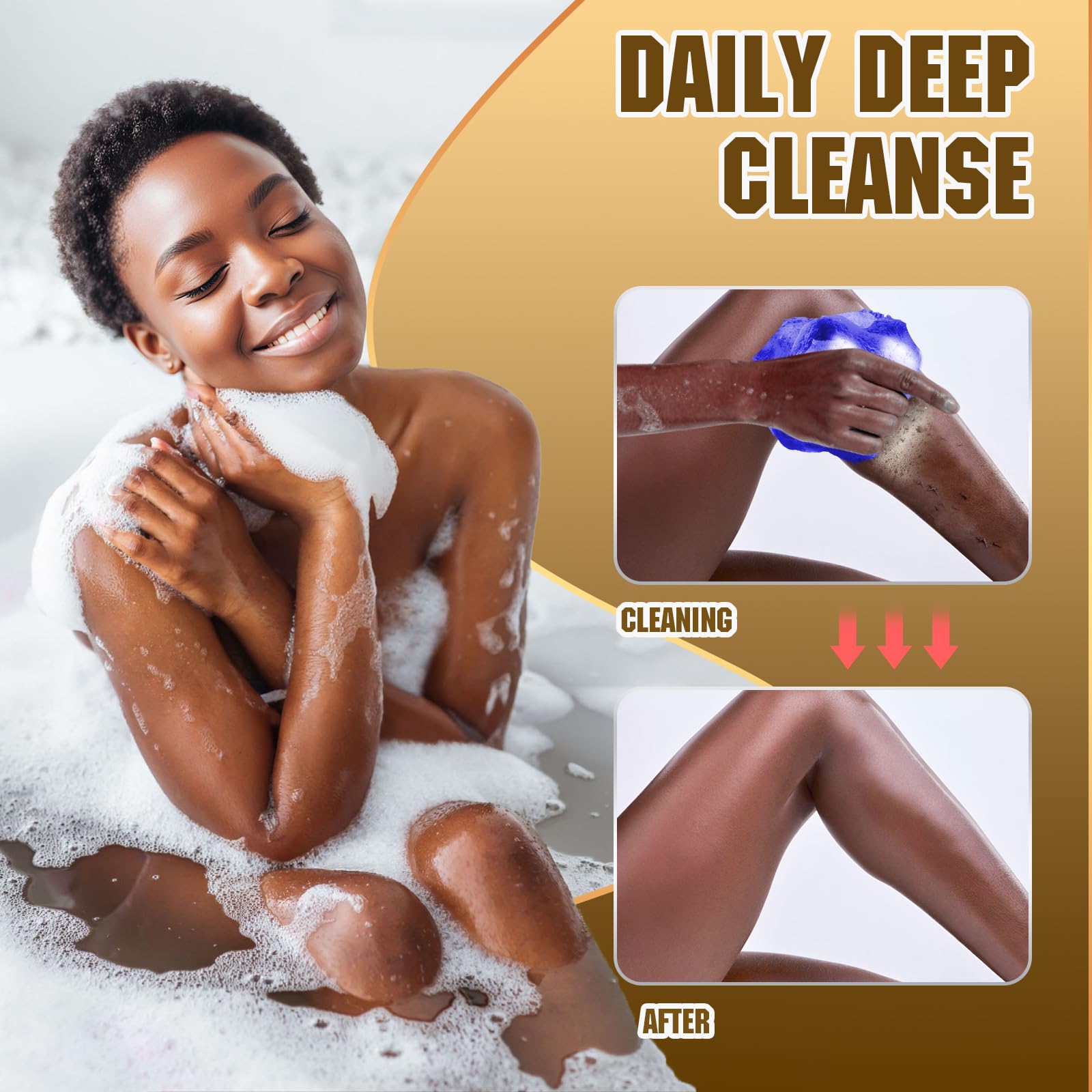 2 Pieces African Net Sponge - Real Authentic Exfoliating Bath Sponges For Silky Smooth Skin, Deep Cleansing Mesh For Full Body,