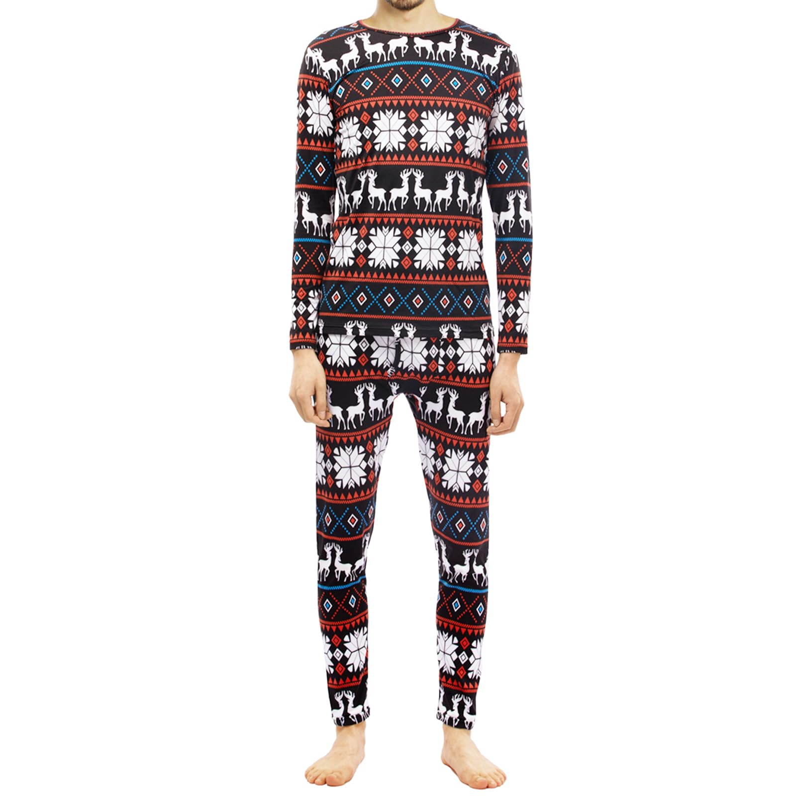 Thermal Underwear for Men Fleece Lined Long Johns Base Layer Top and Bottom Set for cold Weather christmas M