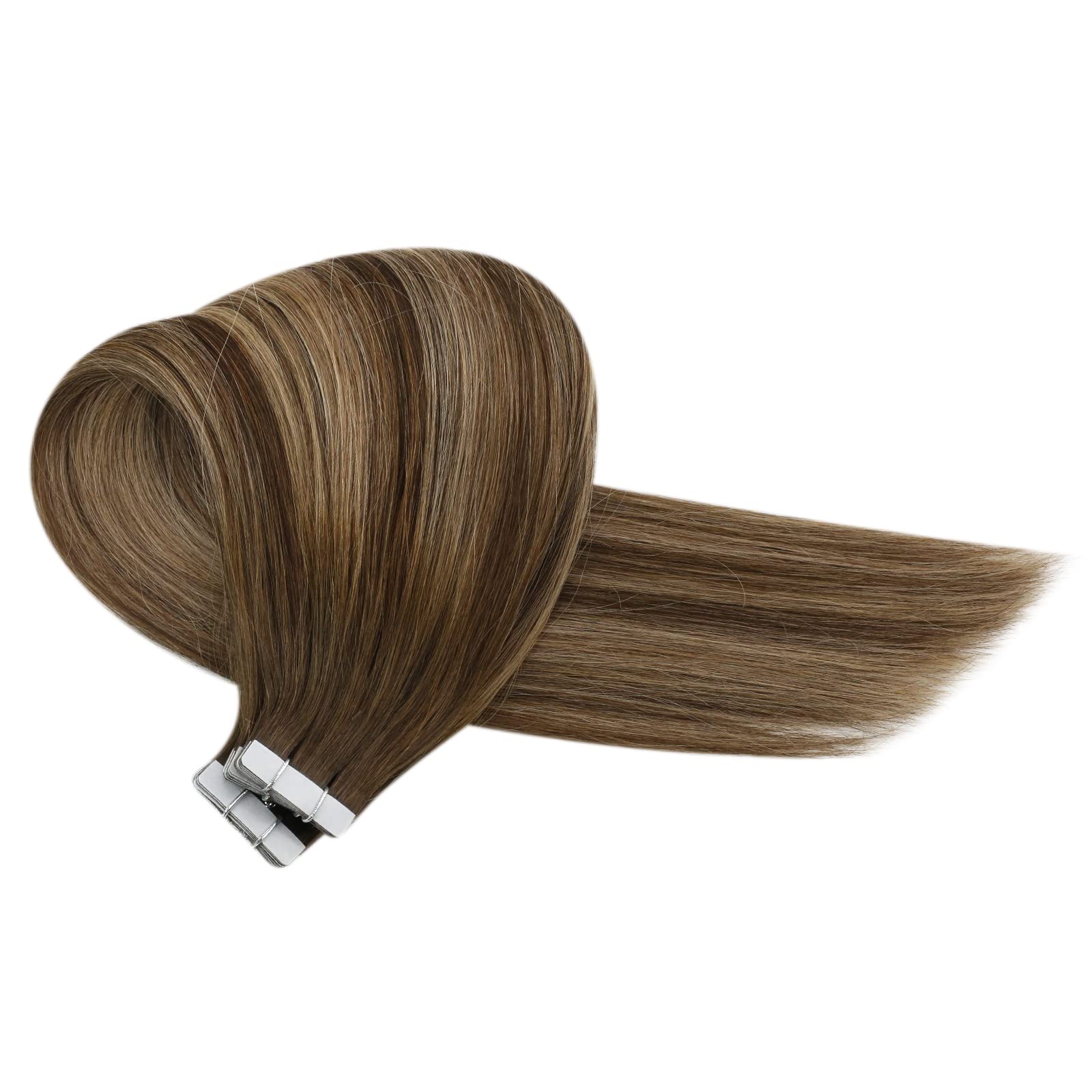 Tape In Hair Extensions Human Hair Brown Balayage Sunny Tape In Natural Hair Extensions Chocolate Brown Ombre Caramel Blonde Mix