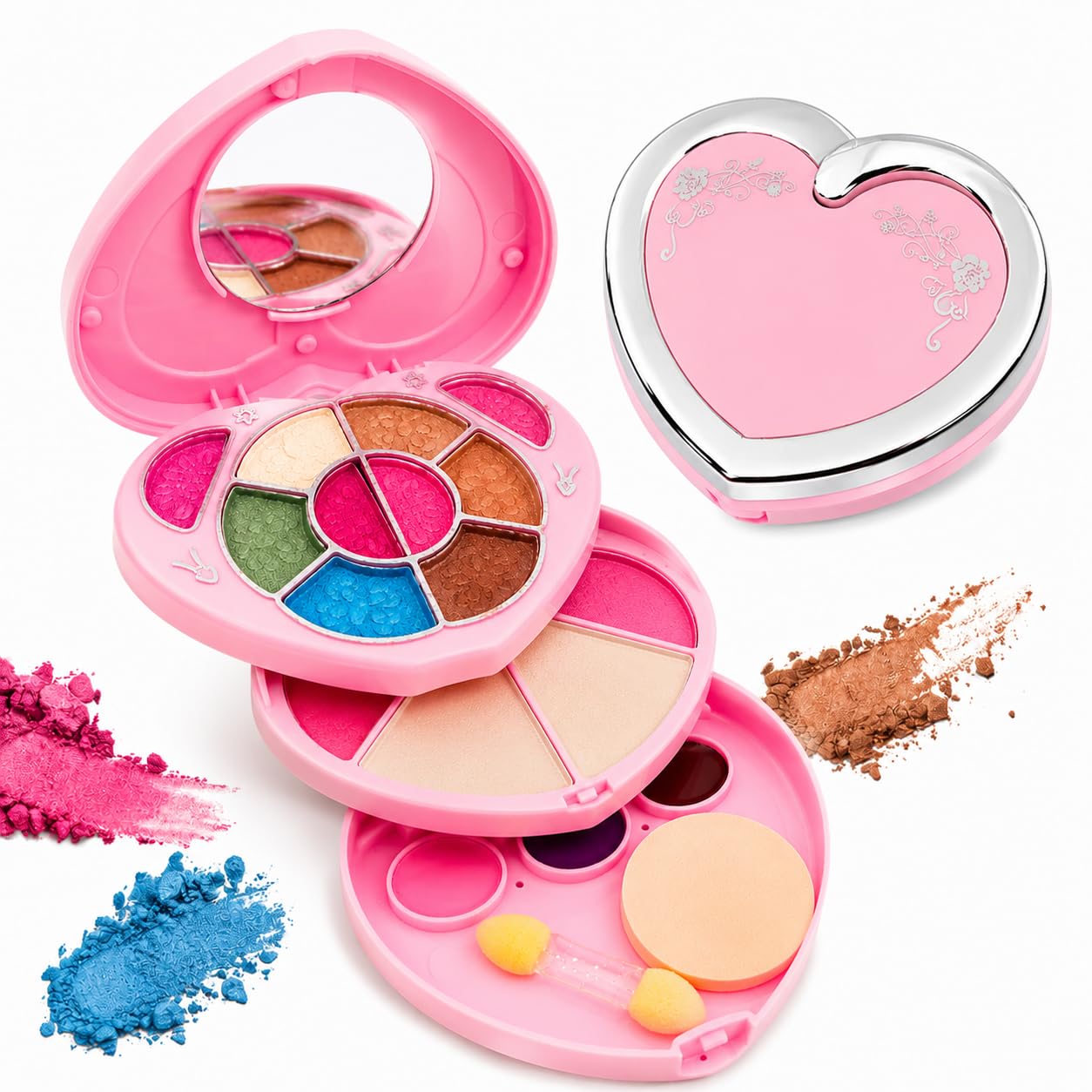 3 Layer Makeup Kit Set For Women & Kids, AllInOne Compact Beauty Box