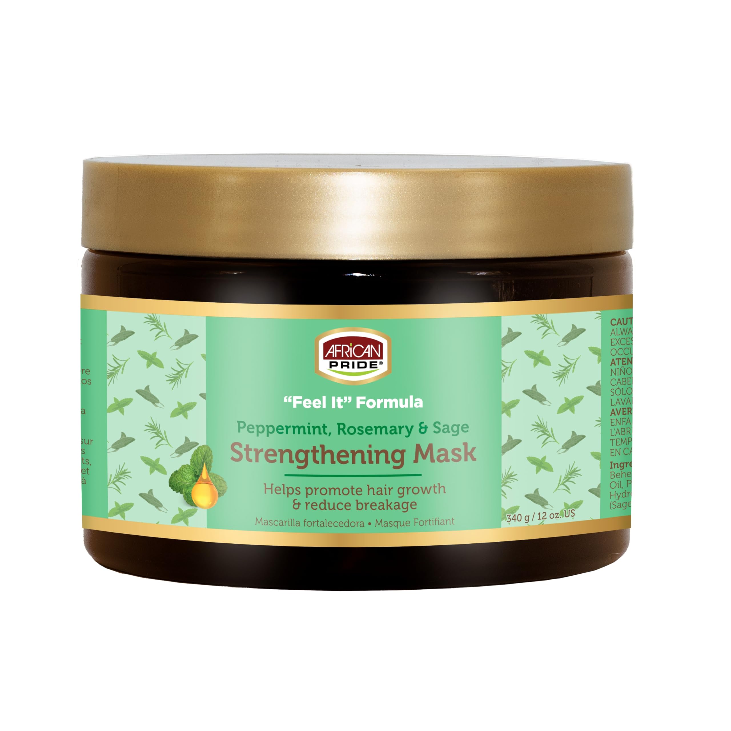 African Pride Feel It Formula Hair Strengthening Mask Treatment with Peppermint, Rosemary & Sage, For All Hair Types - Aids Hair