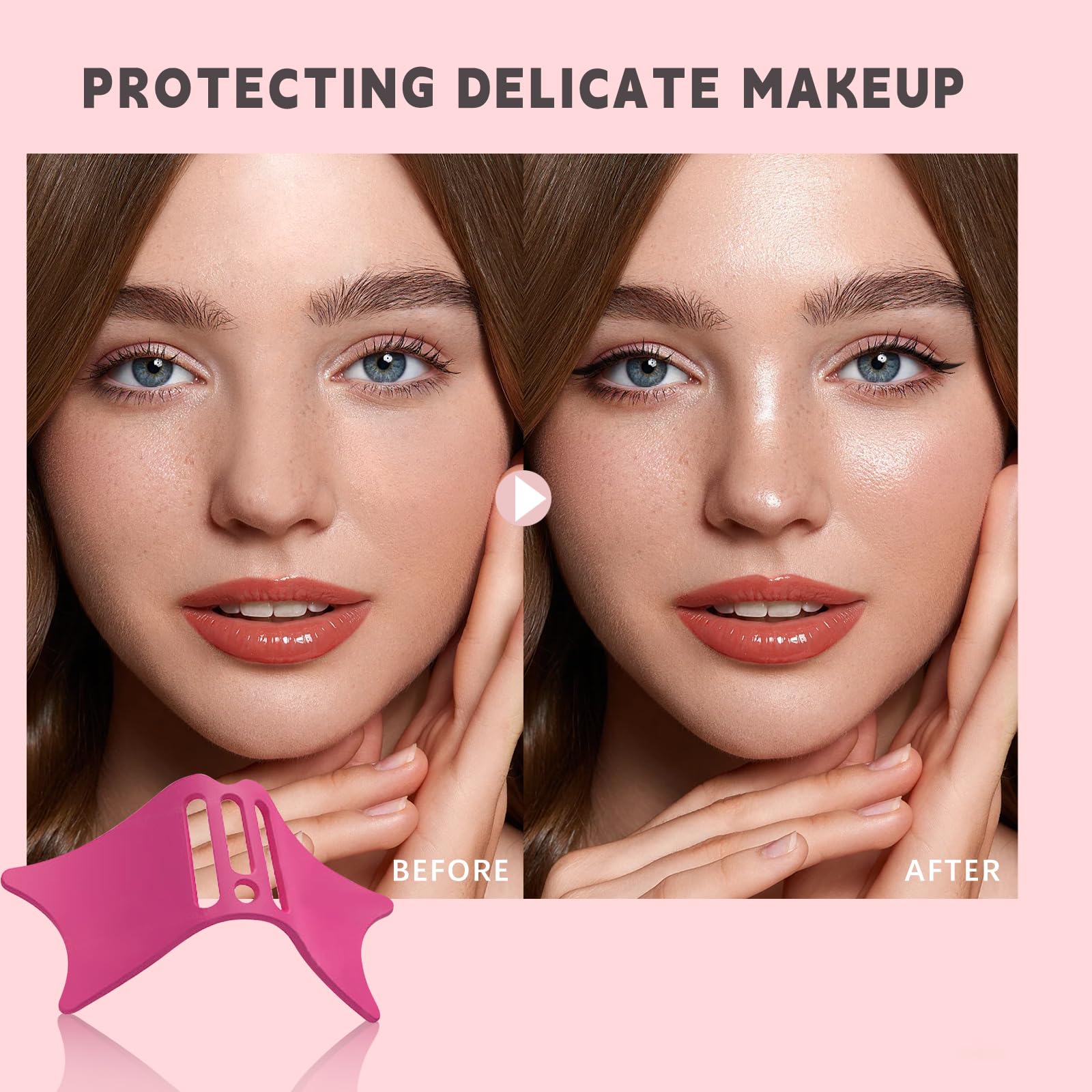 Hosaily Nose Contour Eyeliner Stencils, 4 In 1 Silicone Multifunctional Eye Makeup Aids Tool For Nose Shadow Highlighter/Winged
