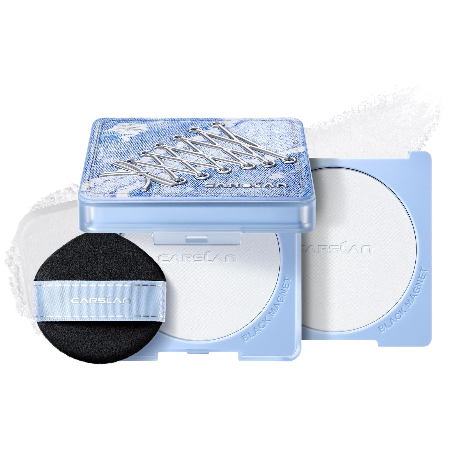 CARSLAN 3.0 Black Magnet Pressed Powder for Oil Control & Blurring Finish