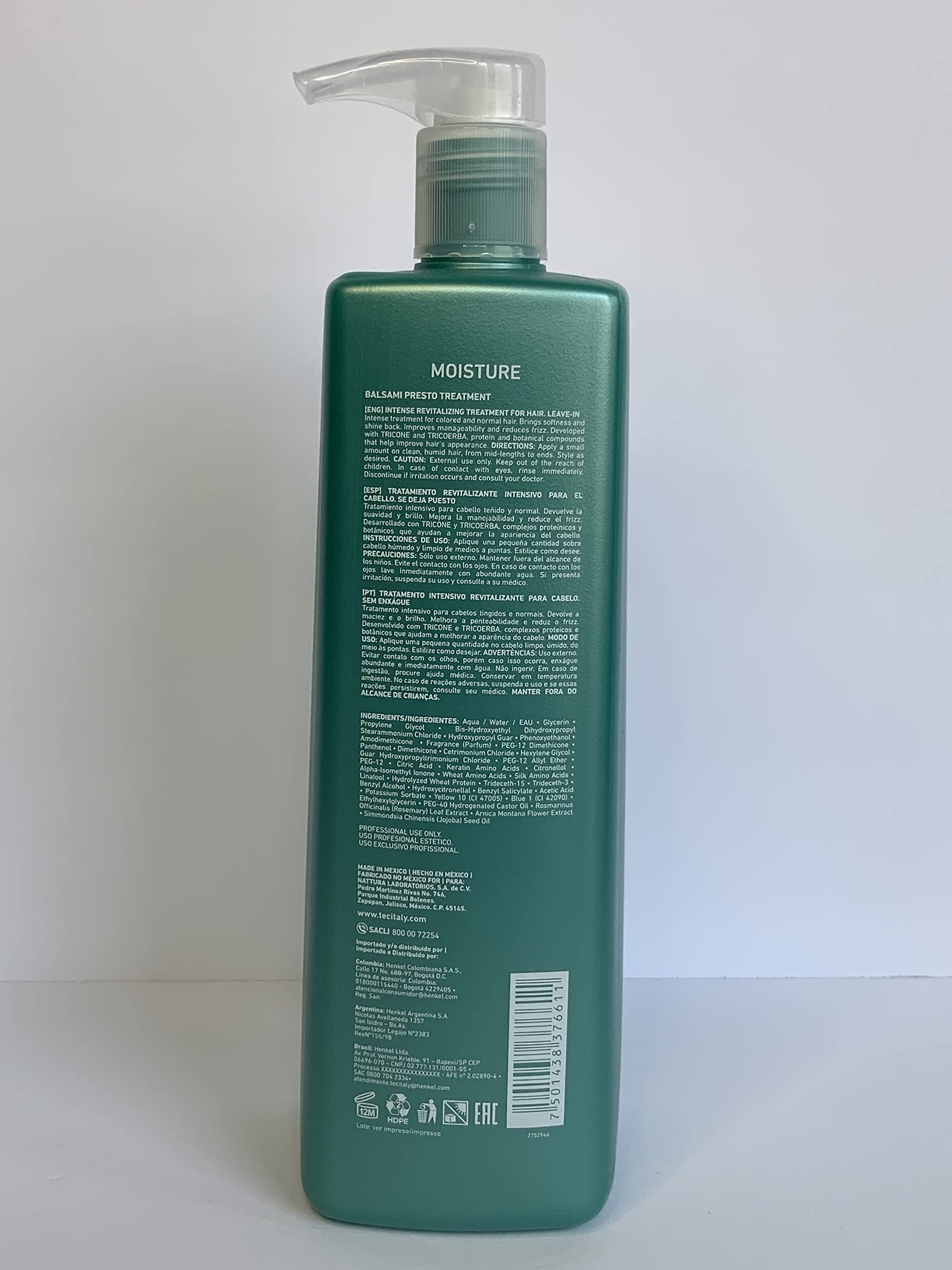Tec Italy Color Care Balsami Presto Instant Leave In Treatment - 1 Liter